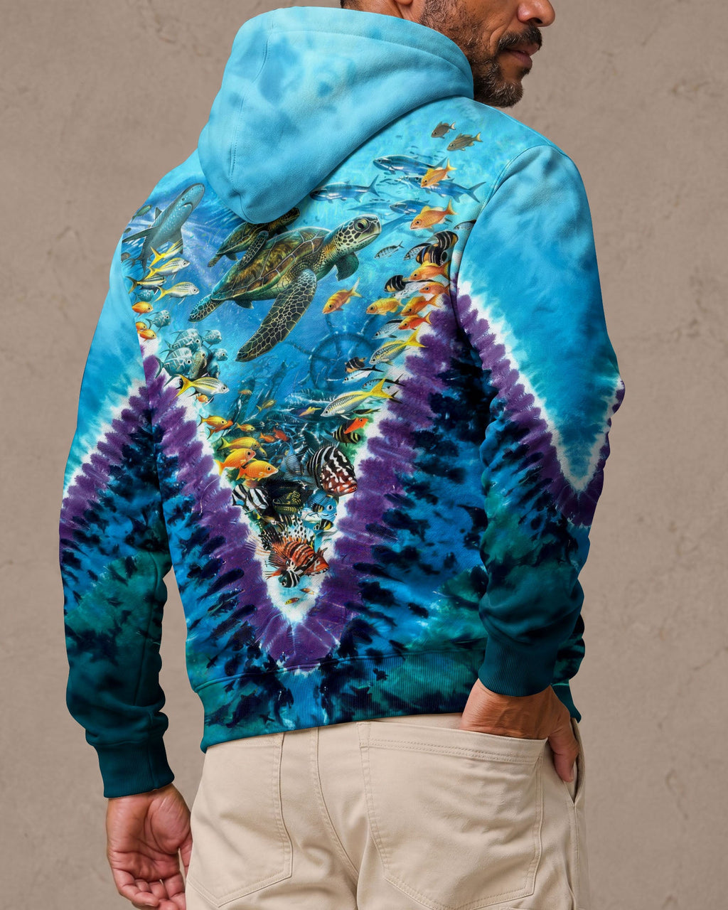 TURTLES UNDERSEA V PATTERN  ALL OVER PRINT - TLHG1006262