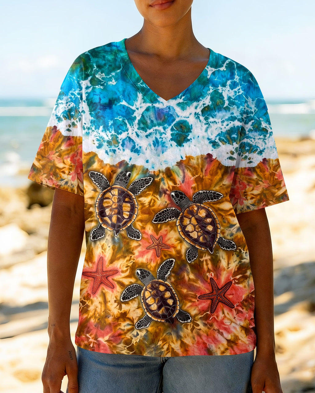 SEA TURTLE SALTY WAVES ALL OVER PRINT - TLHG1404262