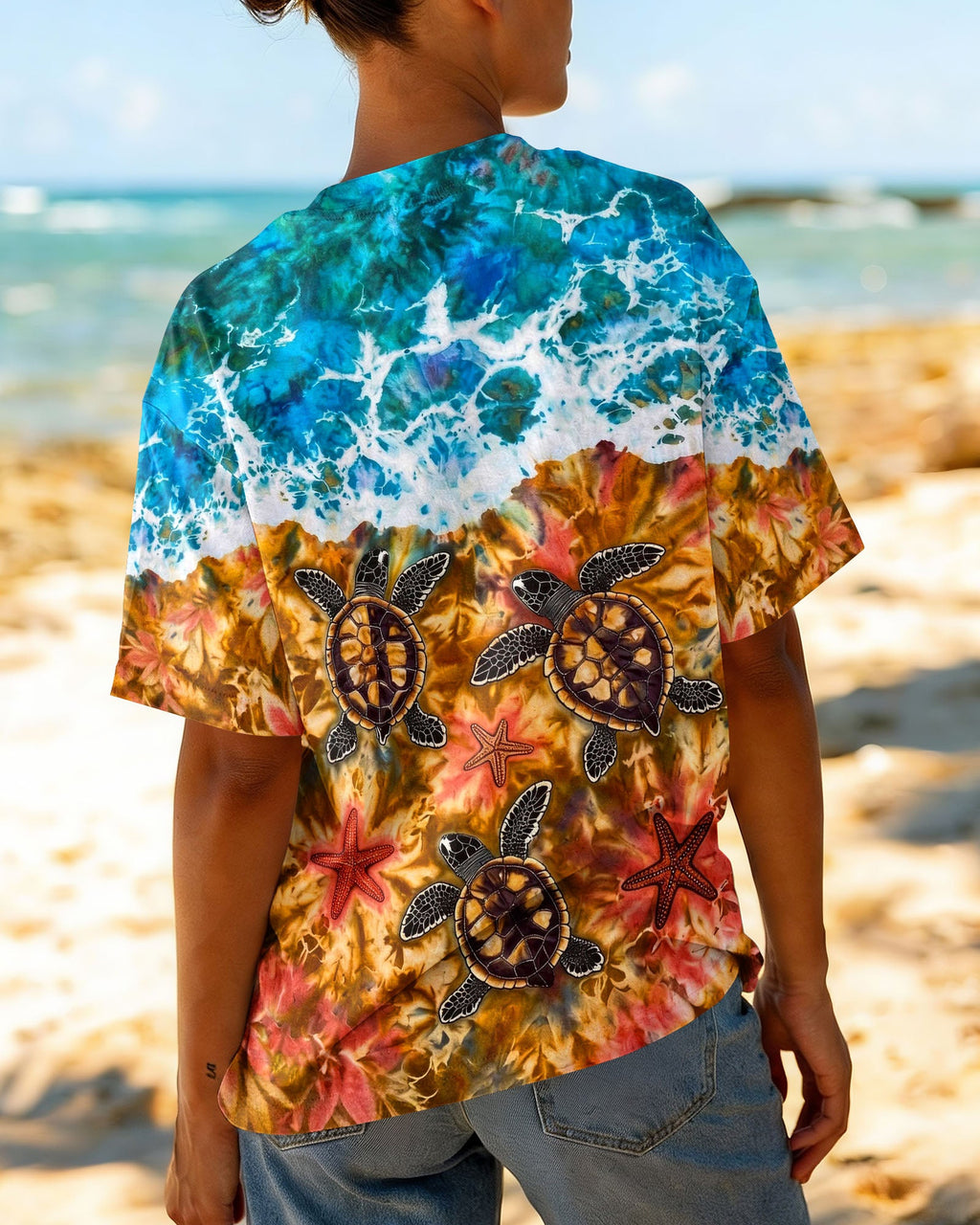 SEA TURTLE SALTY WAVES ALL OVER PRINT - TLHG1404262