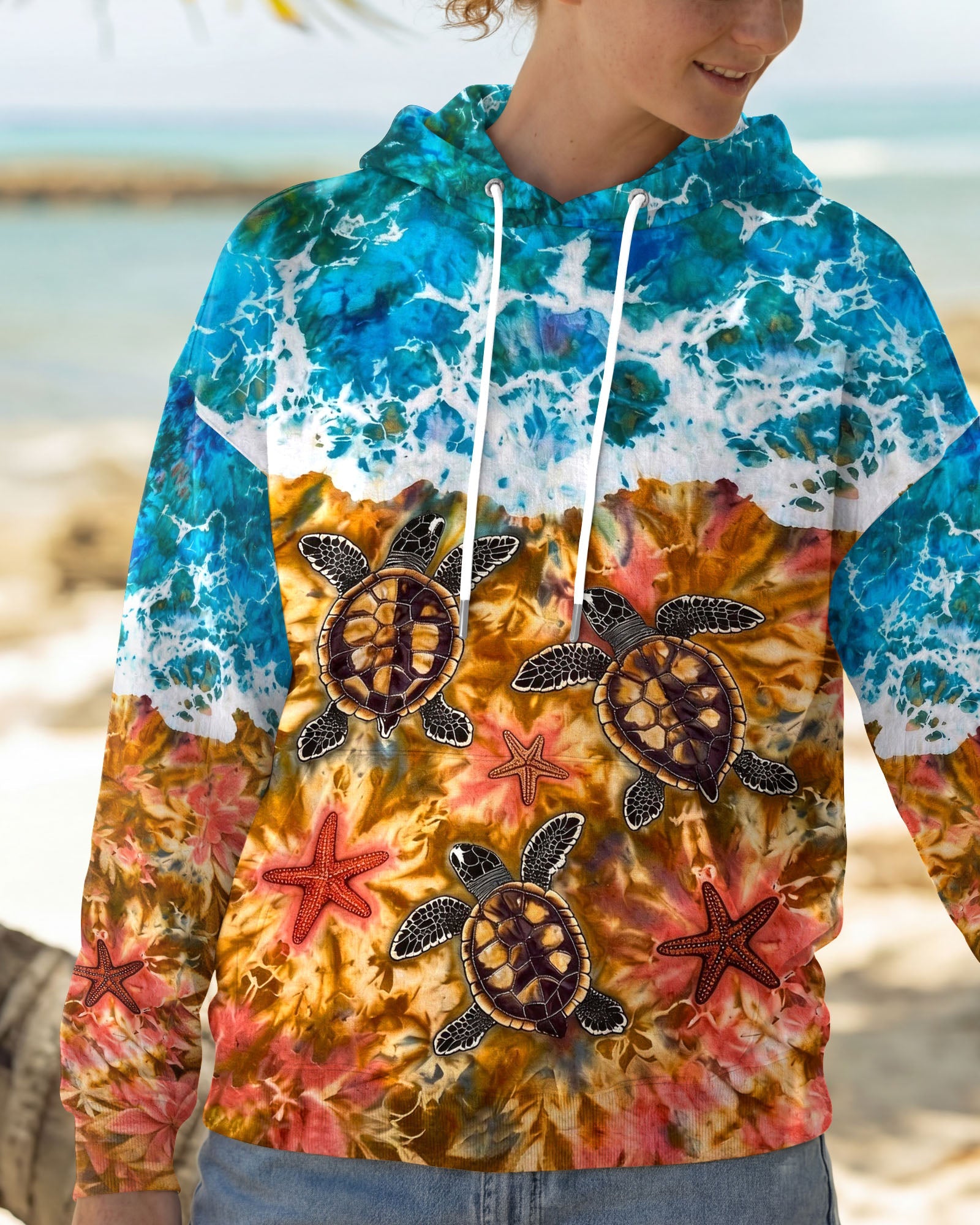 SEA TURTLE SALTY WAVES ALL OVER PRINT - TLHG1404262
