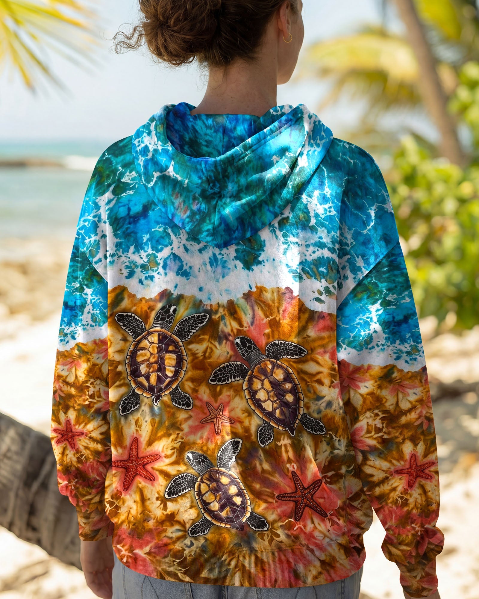 SEA TURTLE SALTY WAVES ALL OVER PRINT - TLHG1404262