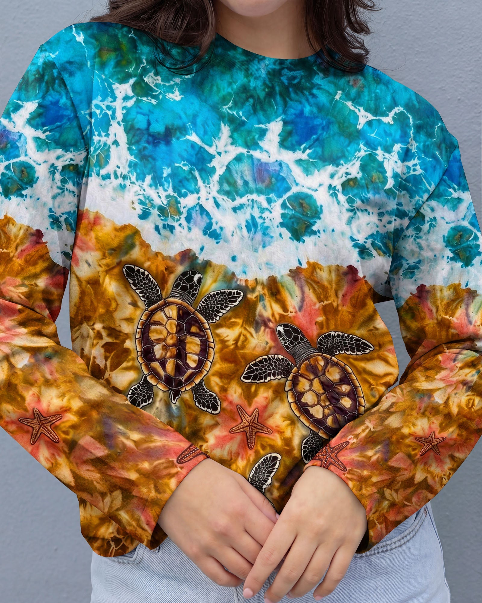 SEA TURTLE SALTY WAVES ALL OVER PRINT - TLHG1404262