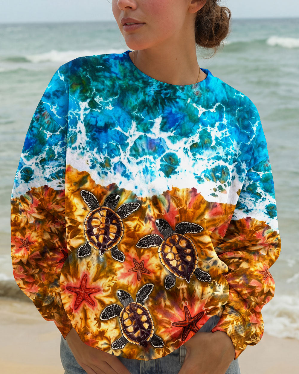 SEA TURTLE SALTY WAVES ALL OVER PRINT - TLHG1404262