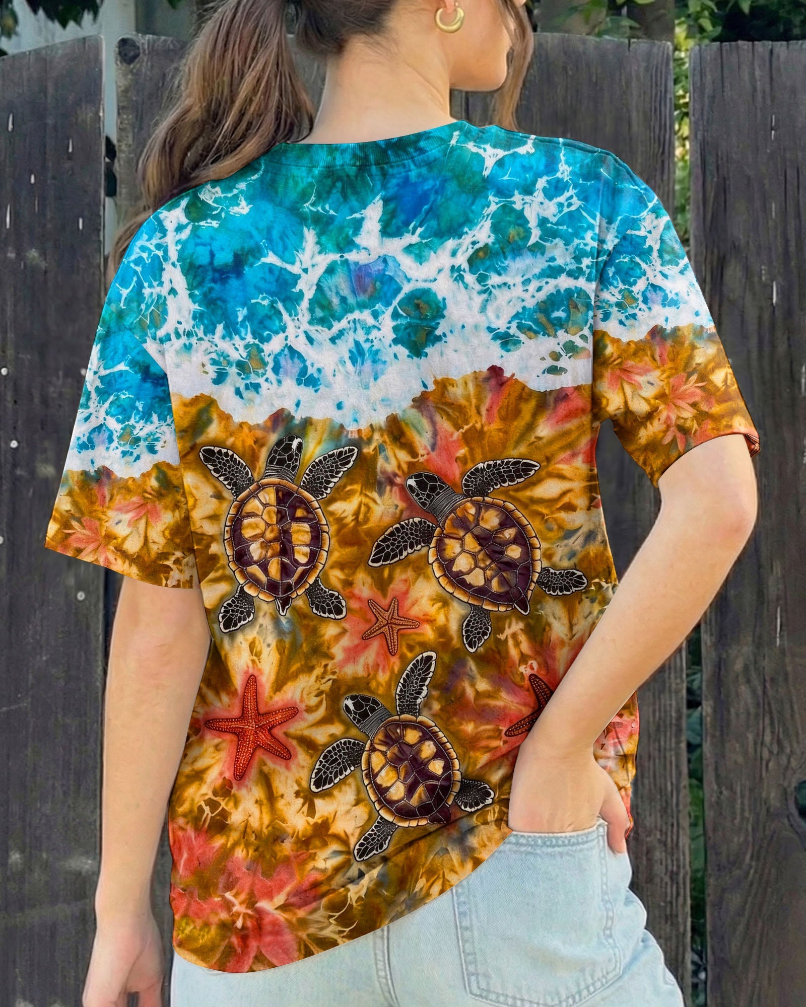 SEA TURTLE SALTY WAVES ALL OVER PRINT - TLHG1404262