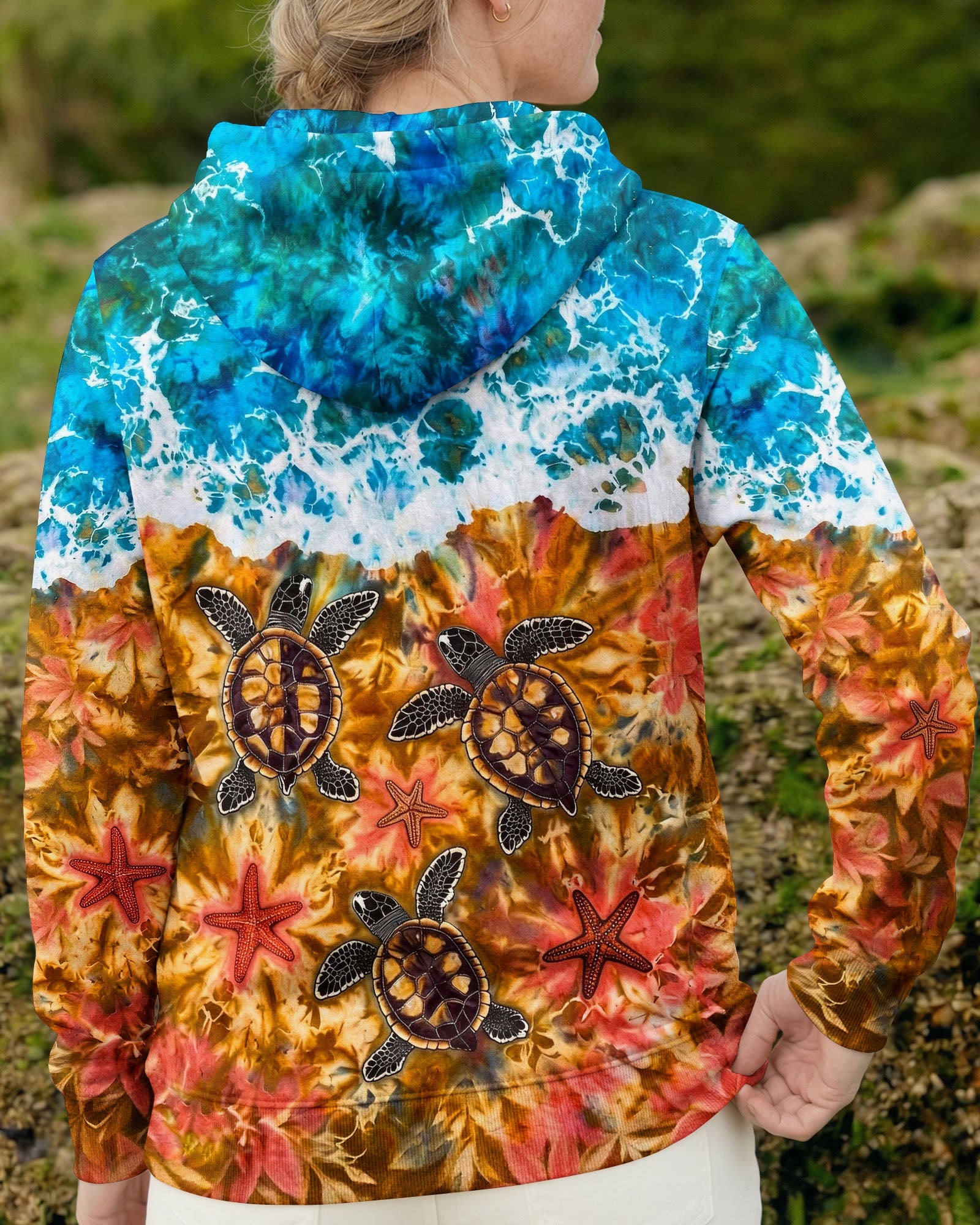SEA TURTLE SALTY WAVES ALL OVER PRINT - TLHG1404262