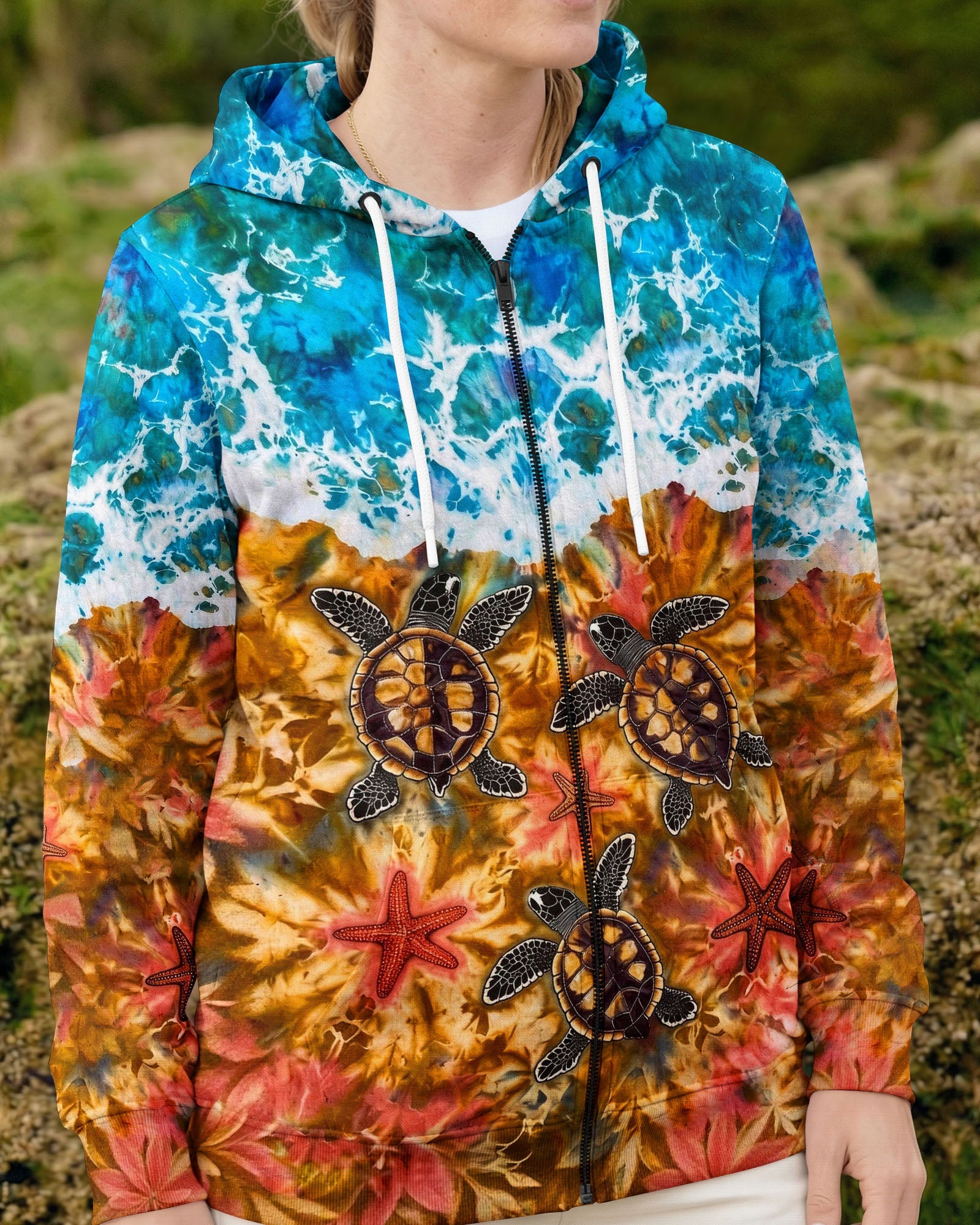 SEA TURTLE SALTY WAVES ALL OVER PRINT - TLHG1404262