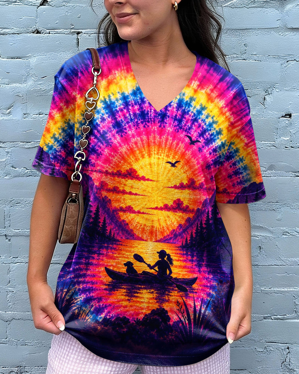 KAYAK LAKE DAY WITH DOG SUNSET ALL OVER PRINT - TLHG1405261