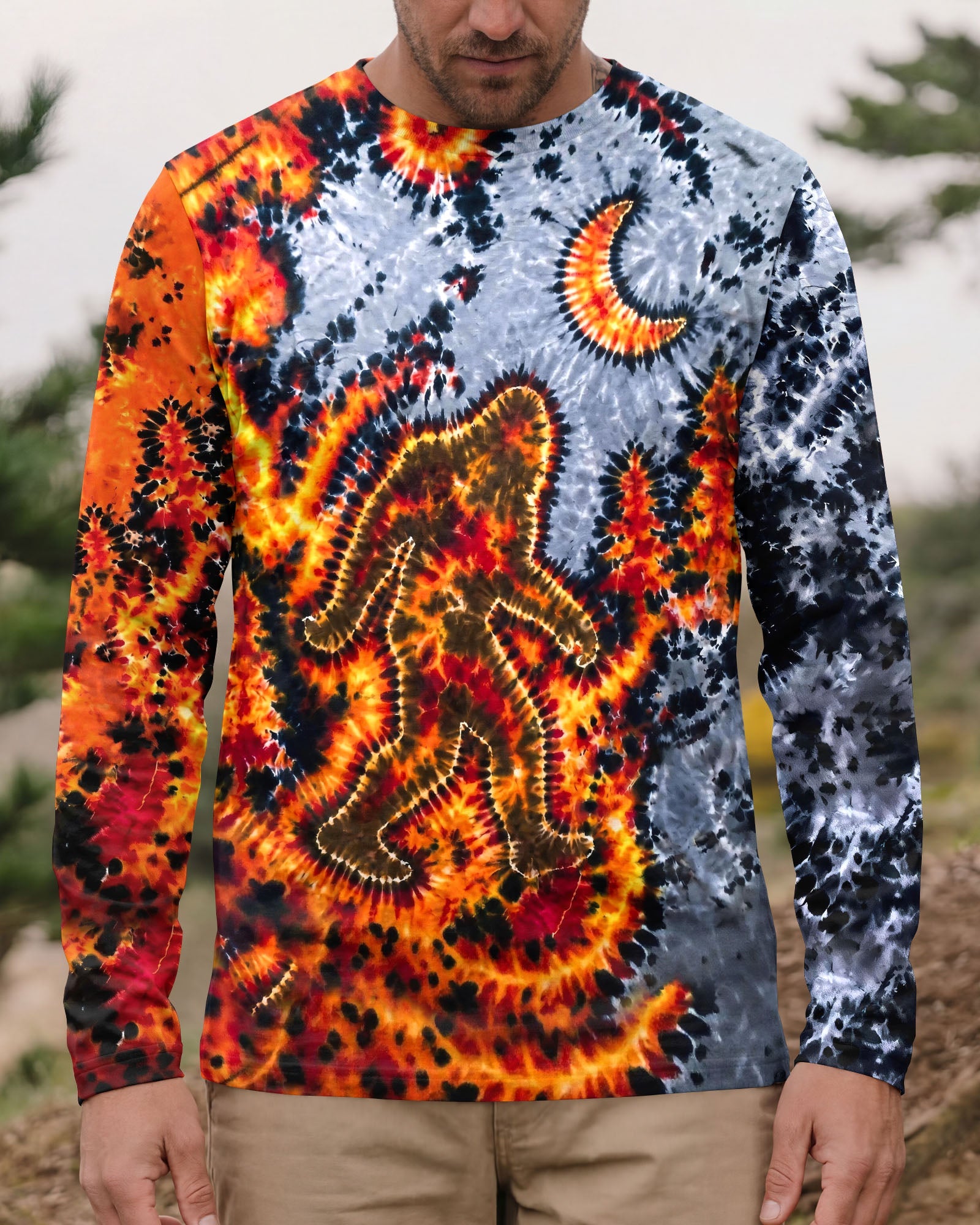 BIGFOOT IN FOREST CRESCENT MOON  ALL OVER PRINT - TLHG1505262