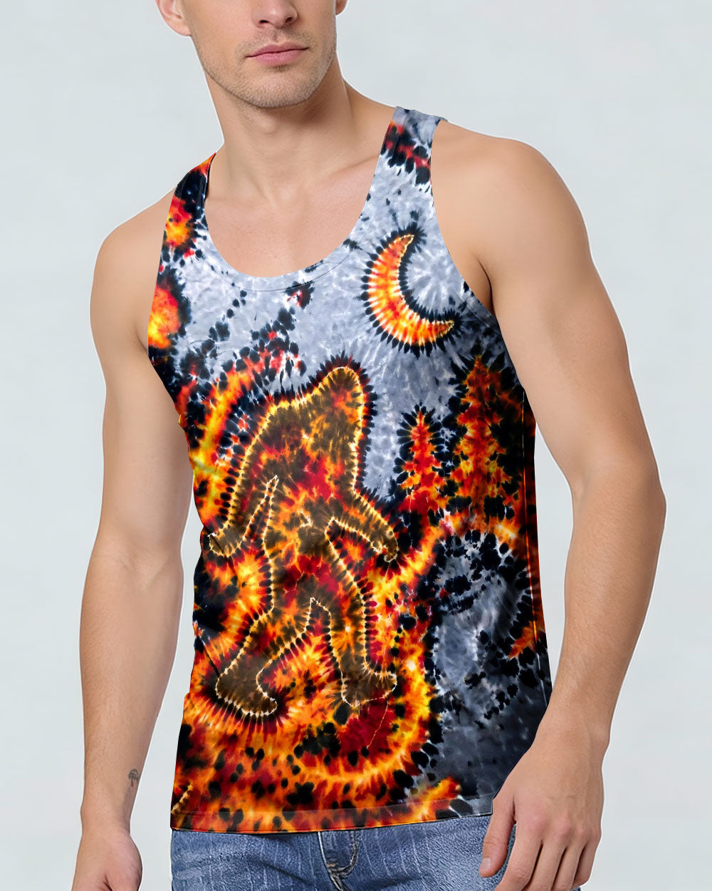 BIGFOOT IN FOREST CRESCENT MOON  ALL OVER PRINT - TLHG1505262