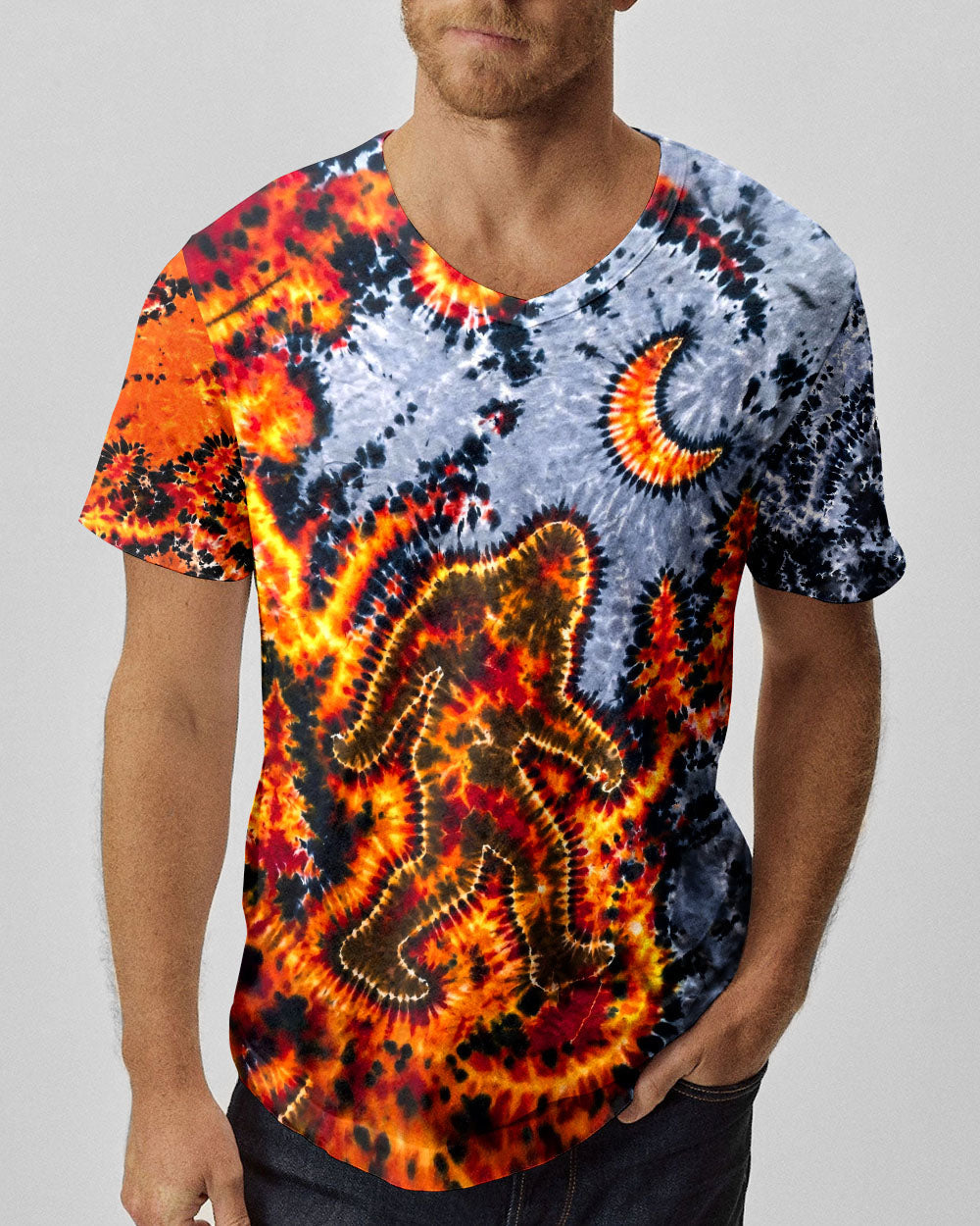 BIGFOOT IN FOREST CRESCENT MOON  ALL OVER PRINT - TLHG1505262