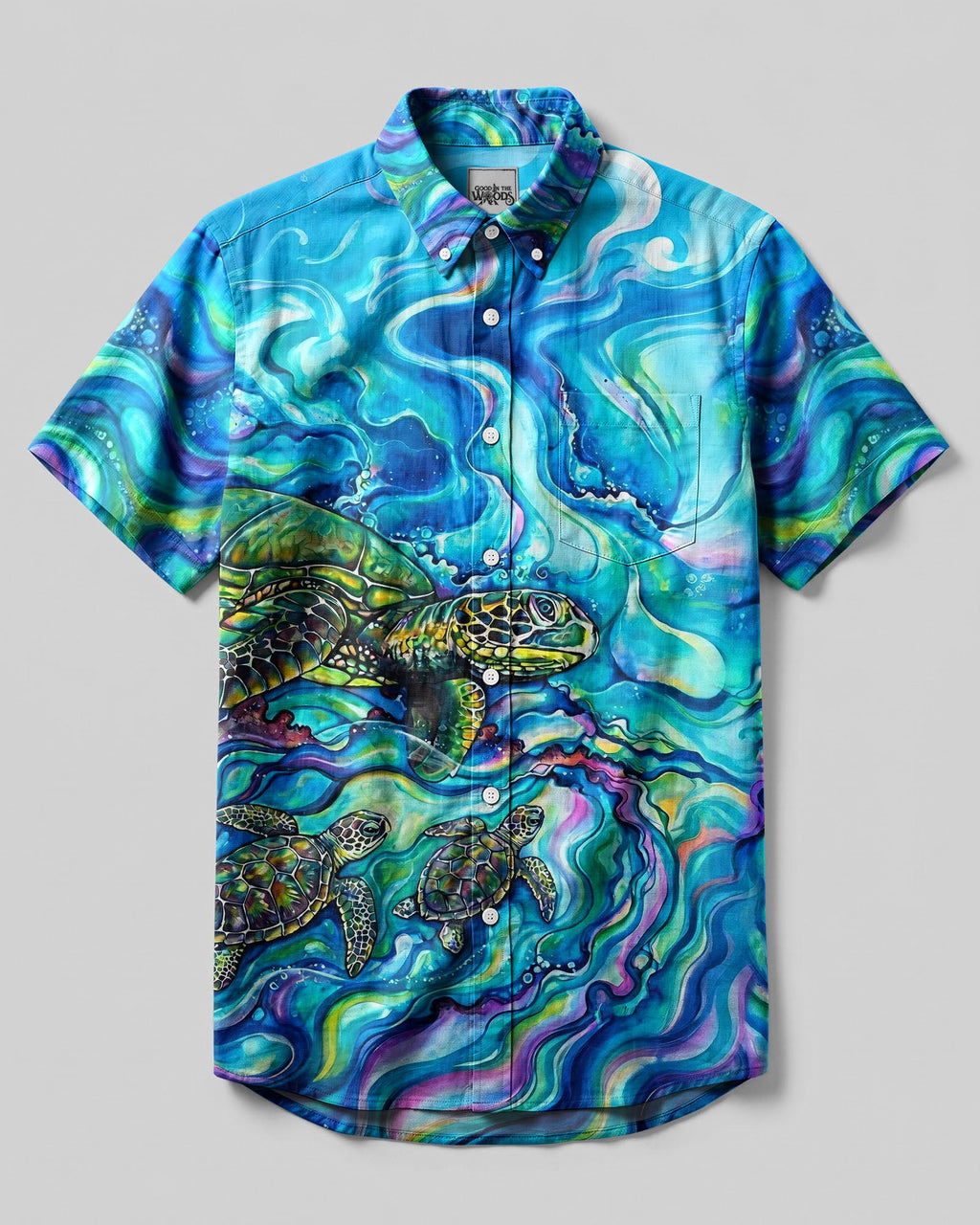 THREE SEA TURTLES FOLLOWING THE TIDE BUTTON-DOWN COLLAR SHIRT  - TLHG1606262