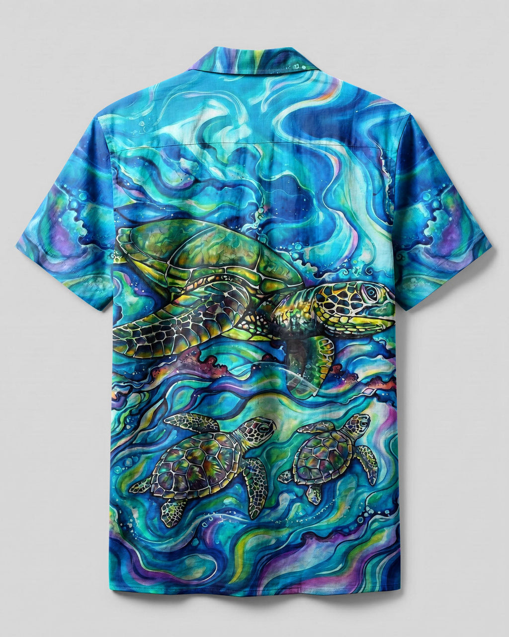 THREE SEA TURTLES FOLLOWING THE TIDE  CAMP SHIRT  - TLHG1606263