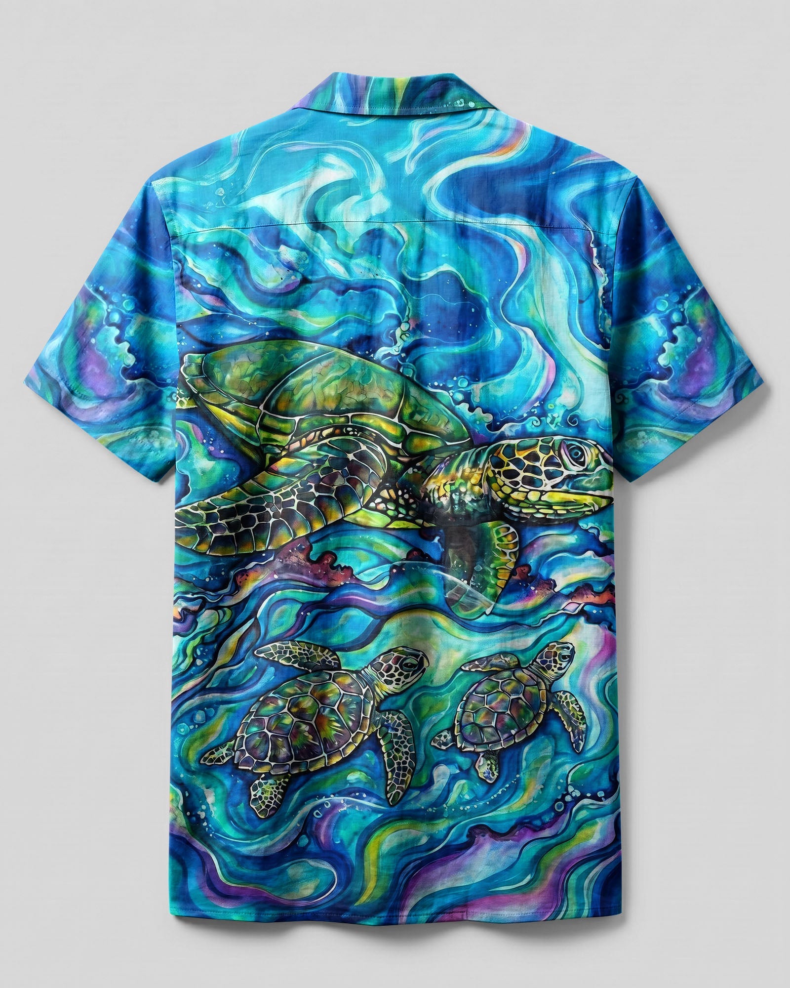 THREE SEA TURTLES FOLLOWING THE TIDE  CAMP SHIRT  - TLHG1606263