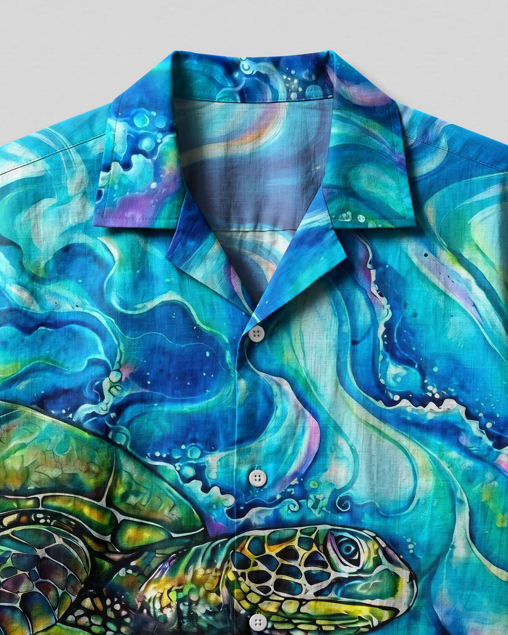 THREE SEA TURTLES FOLLOWING THE TIDE  CAMP SHIRT  - TLHG1606263