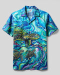THREE SEA TURTLES FOLLOWING THE TIDE  CAMP SHIRT  - TLHG1606263