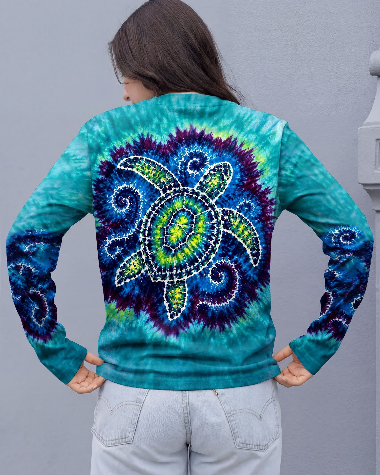 SEA TURTLE WAVES SWIRL ALL OVER PRINT - TLHG1805263