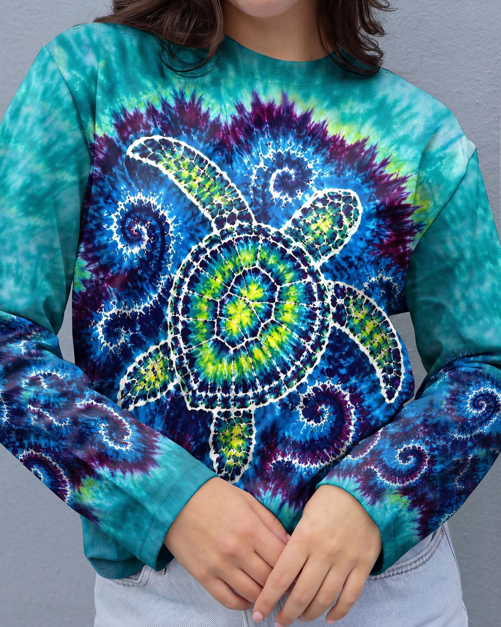 SEA TURTLE WAVES SWIRL ALL OVER PRINT - TLHG1805263