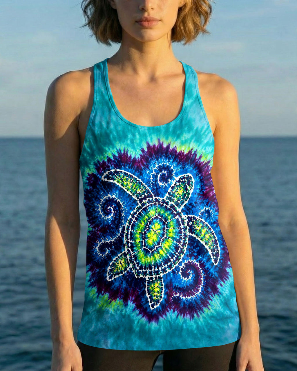 SEA TURTLE WAVES SWIRL ALL OVER PRINT - TLHG1805263
