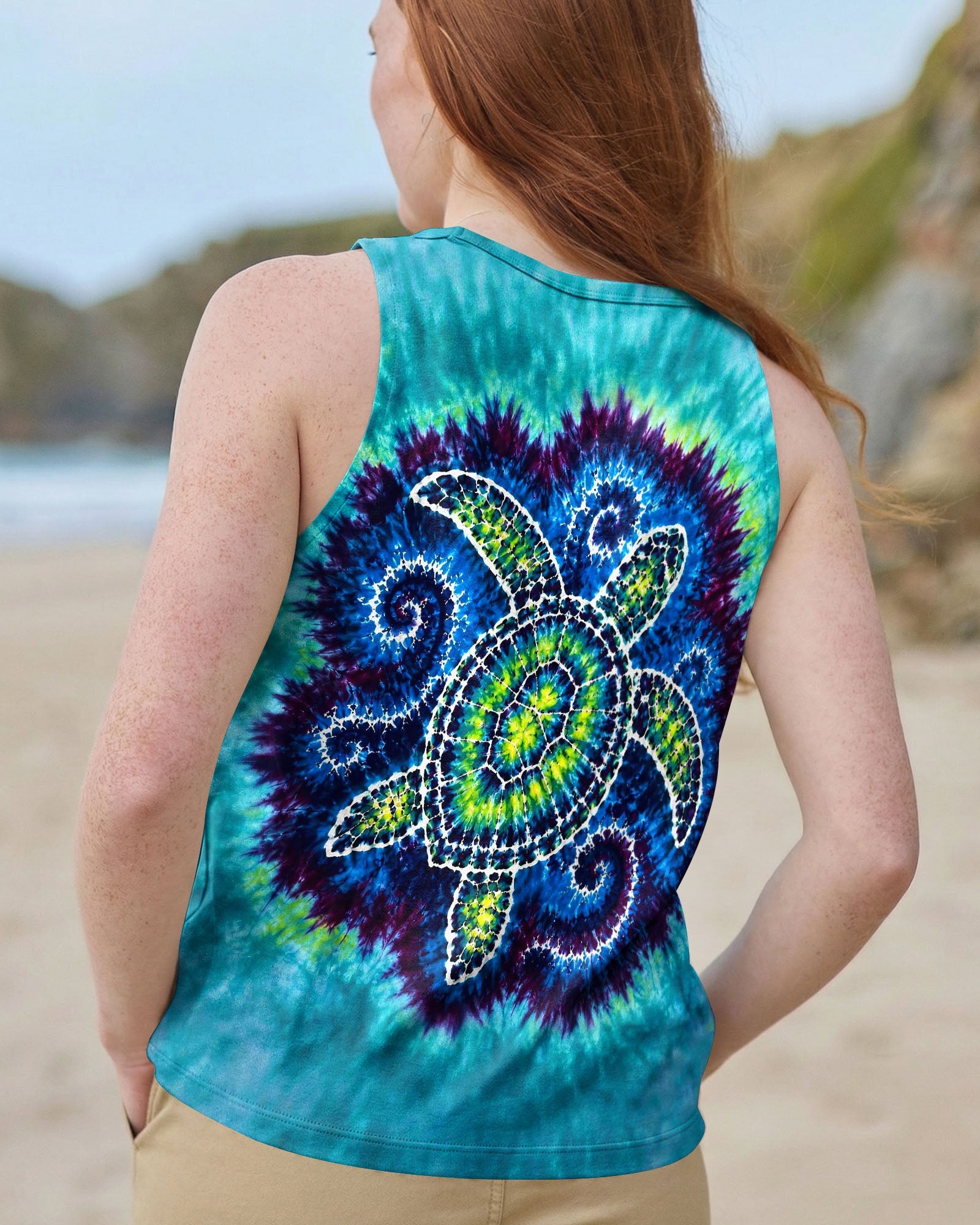 SEA TURTLE WAVES SWIRL ALL OVER PRINT - TLHG1805263