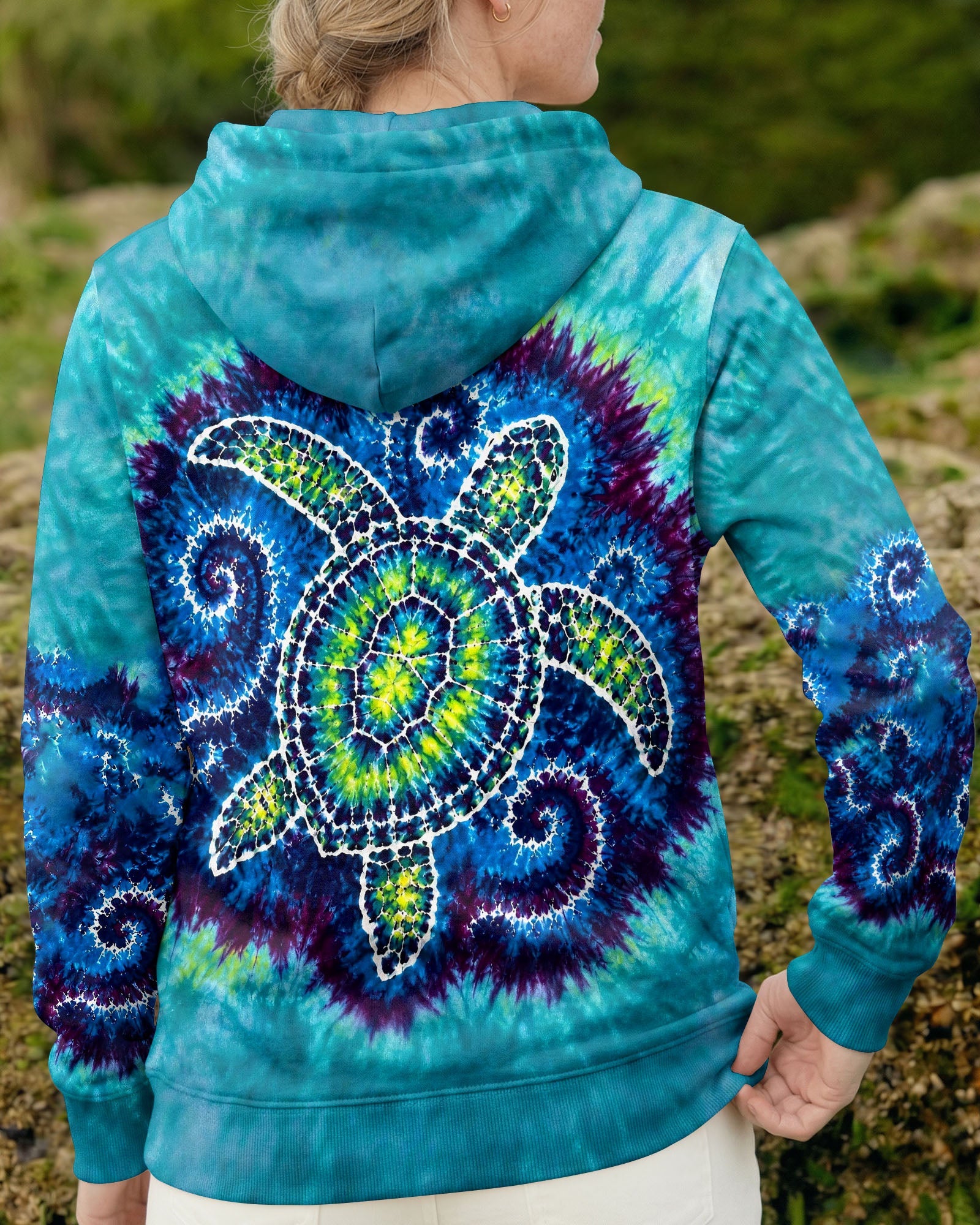 SEA TURTLE WAVES SWIRL ALL OVER PRINT - TLHG1805263