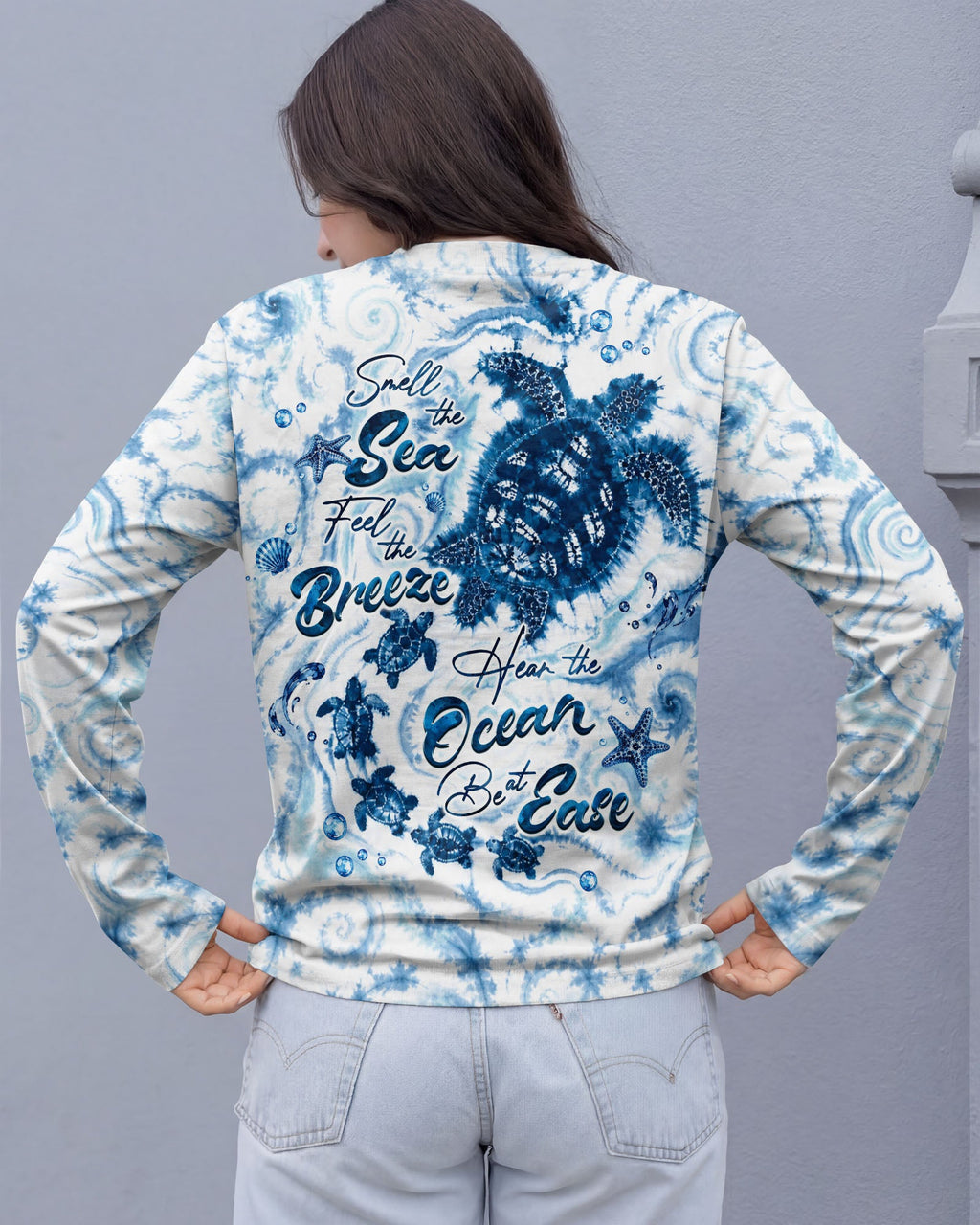 SMELL THE SEA FEEL THE BREEZE TURTLE ART ALL OVER PRINT  - TLHG1906261