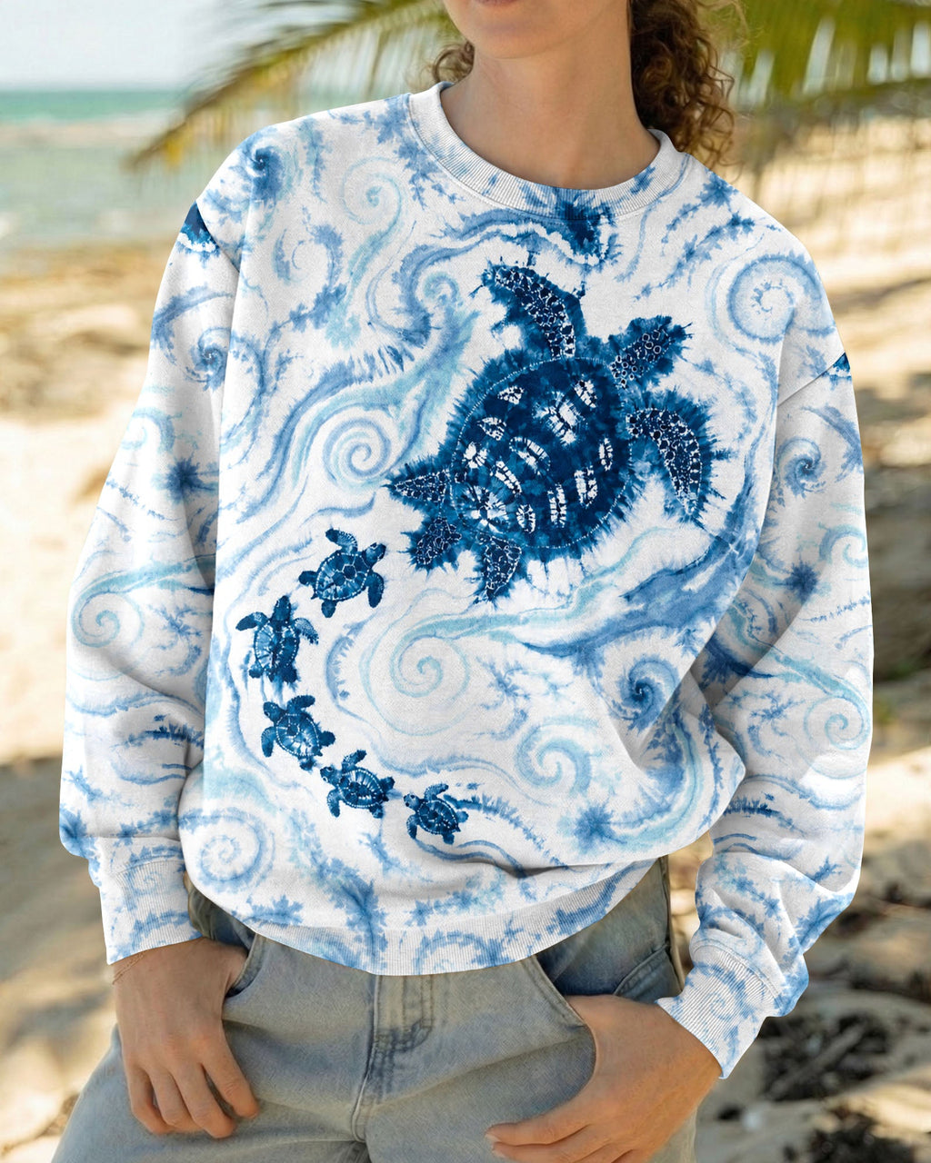 SMELL THE SEA FEEL THE BREEZE TURTLE ART ALL OVER PRINT  - TLHG1906261