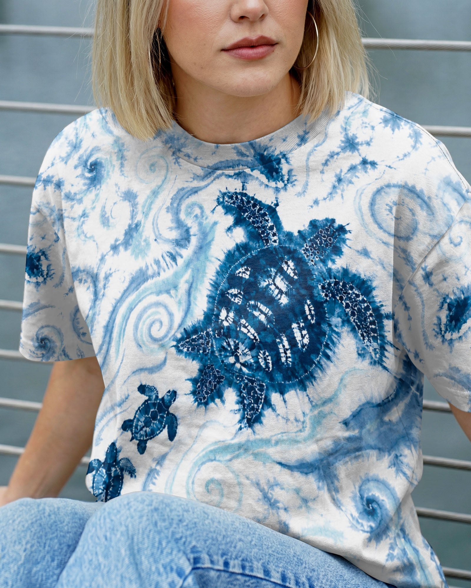 SMELL THE SEA FEEL THE BREEZE TURTLE ART ALL OVER PRINT  - TLHG1906261