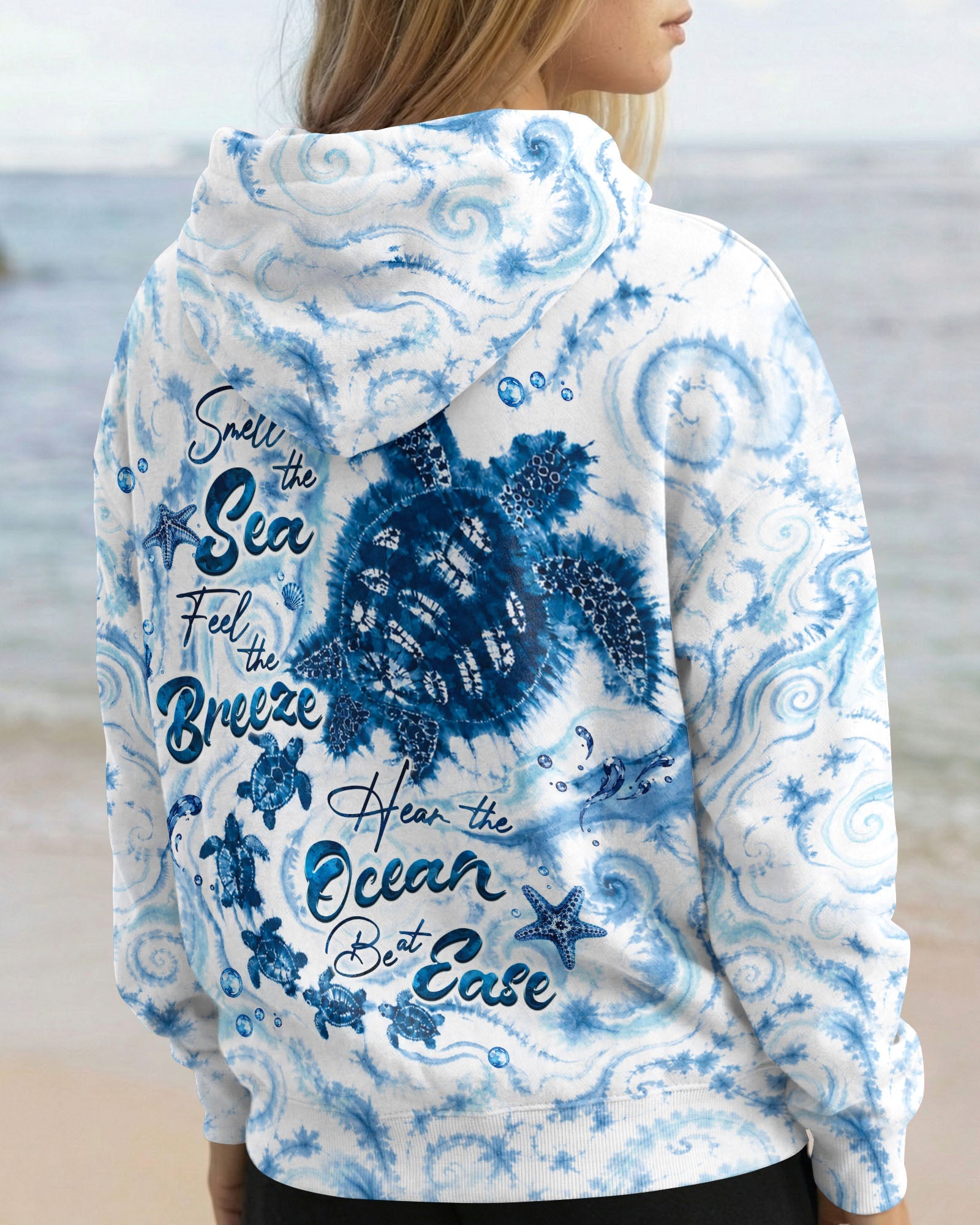 SMELL THE SEA FEEL THE BREEZE TURTLE ART ALL OVER PRINT  - TLHG1906261