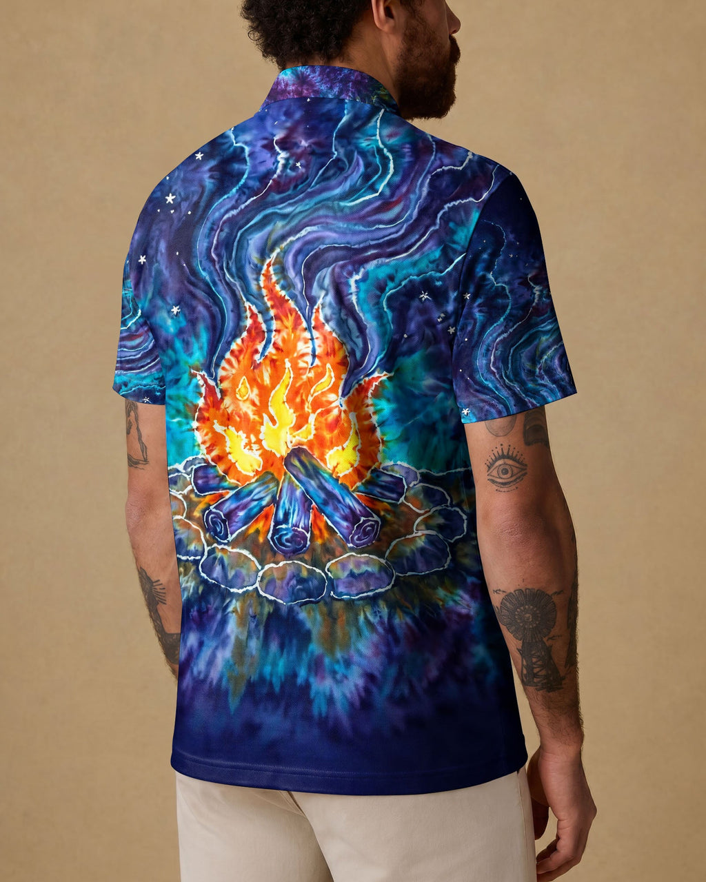 CAMPFIRE STARRY NIGHT WATERCOLOR ALL OVER PRINT   - TLHG2506263