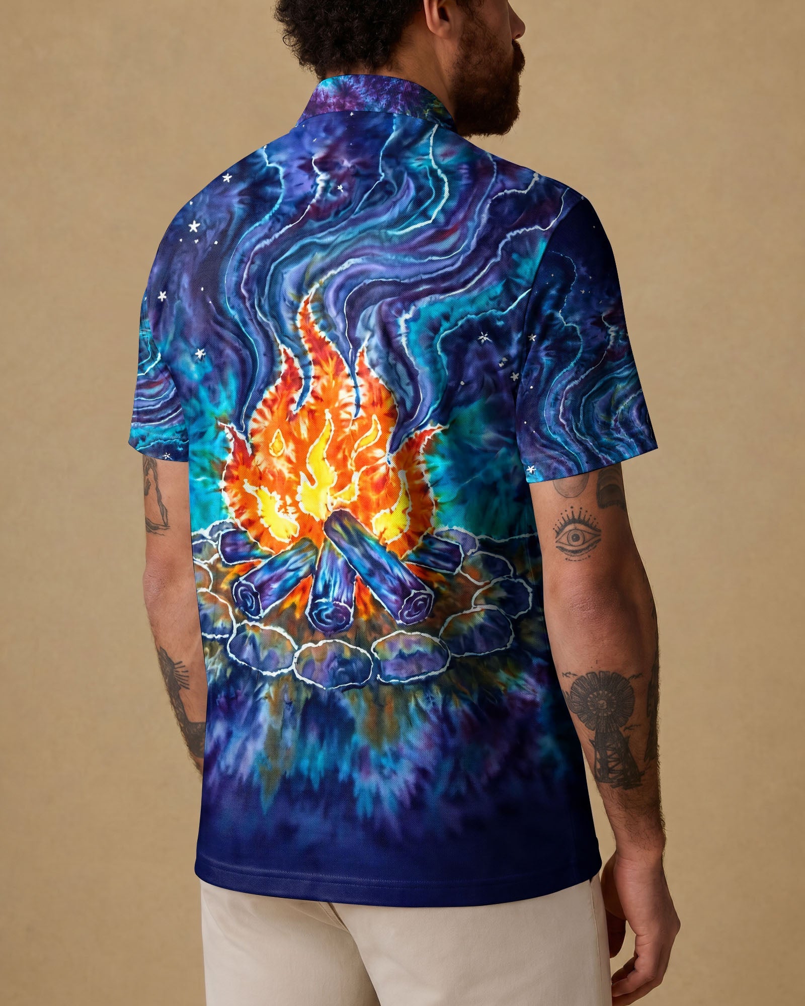 CAMPFIRE STARRY NIGHT WATERCOLOR ALL OVER PRINT   - TLHG2506263