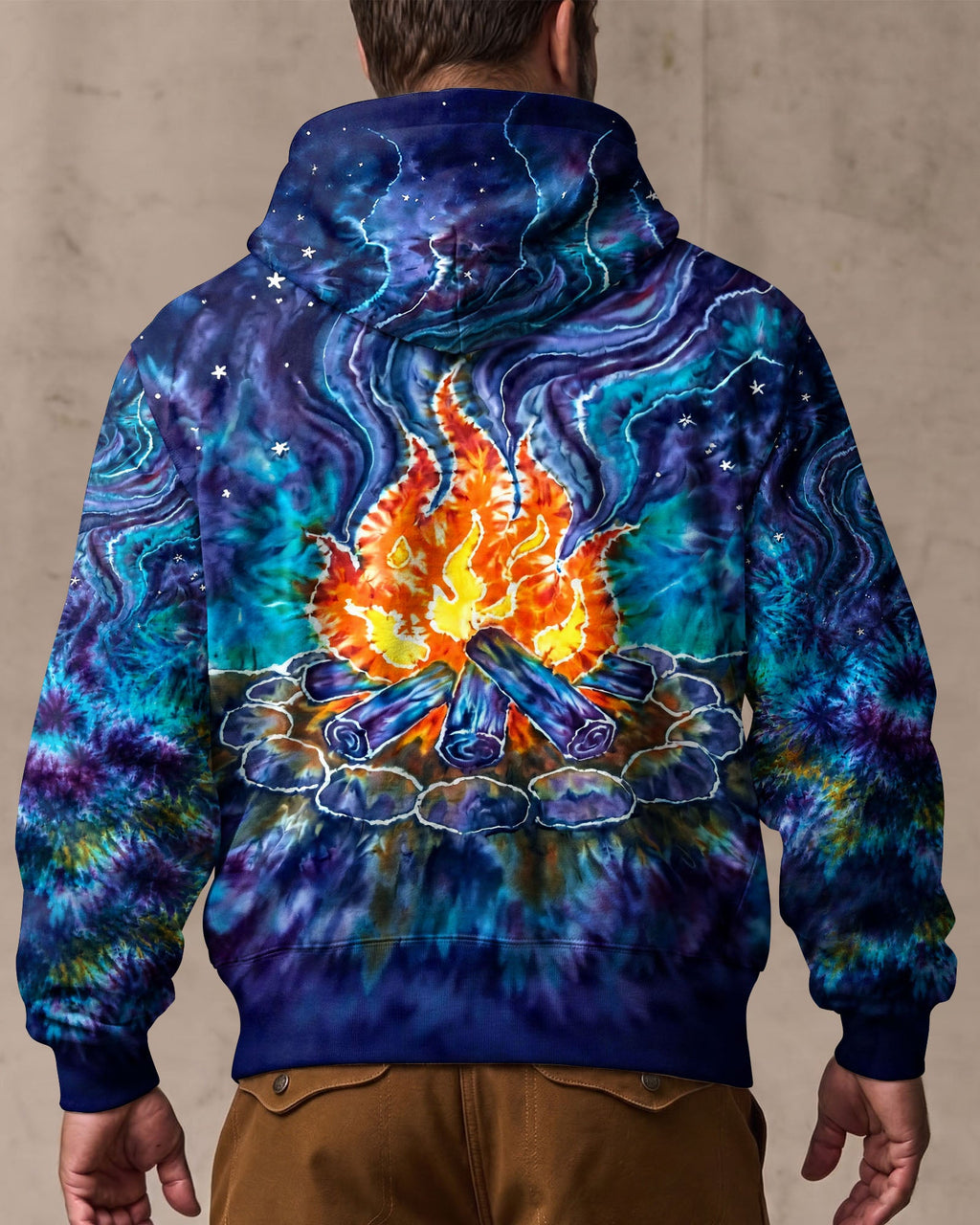 CAMPFIRE STARRY NIGHT WATERCOLOR ALL OVER PRINT   - TLHG2506263