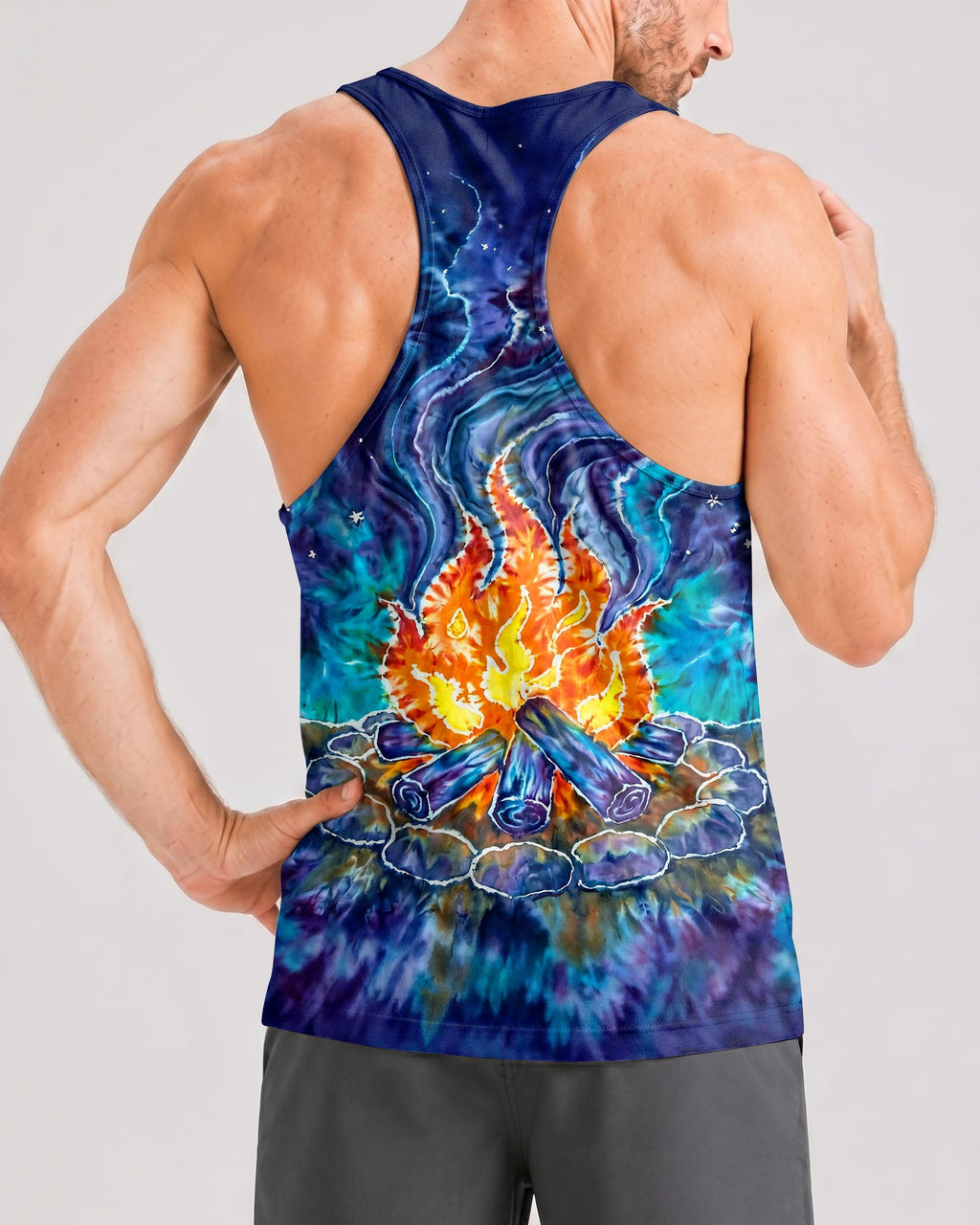 CAMPFIRE STARRY NIGHT WATERCOLOR ALL OVER PRINT   - TLHG2506263