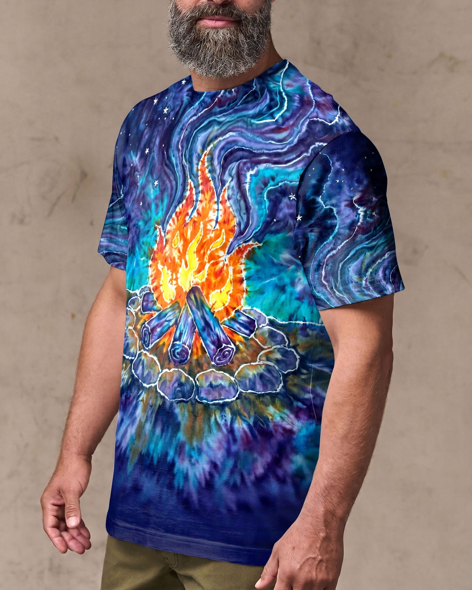CAMPFIRE STARRY NIGHT WATERCOLOR ALL OVER PRINT   - TLHG2506263