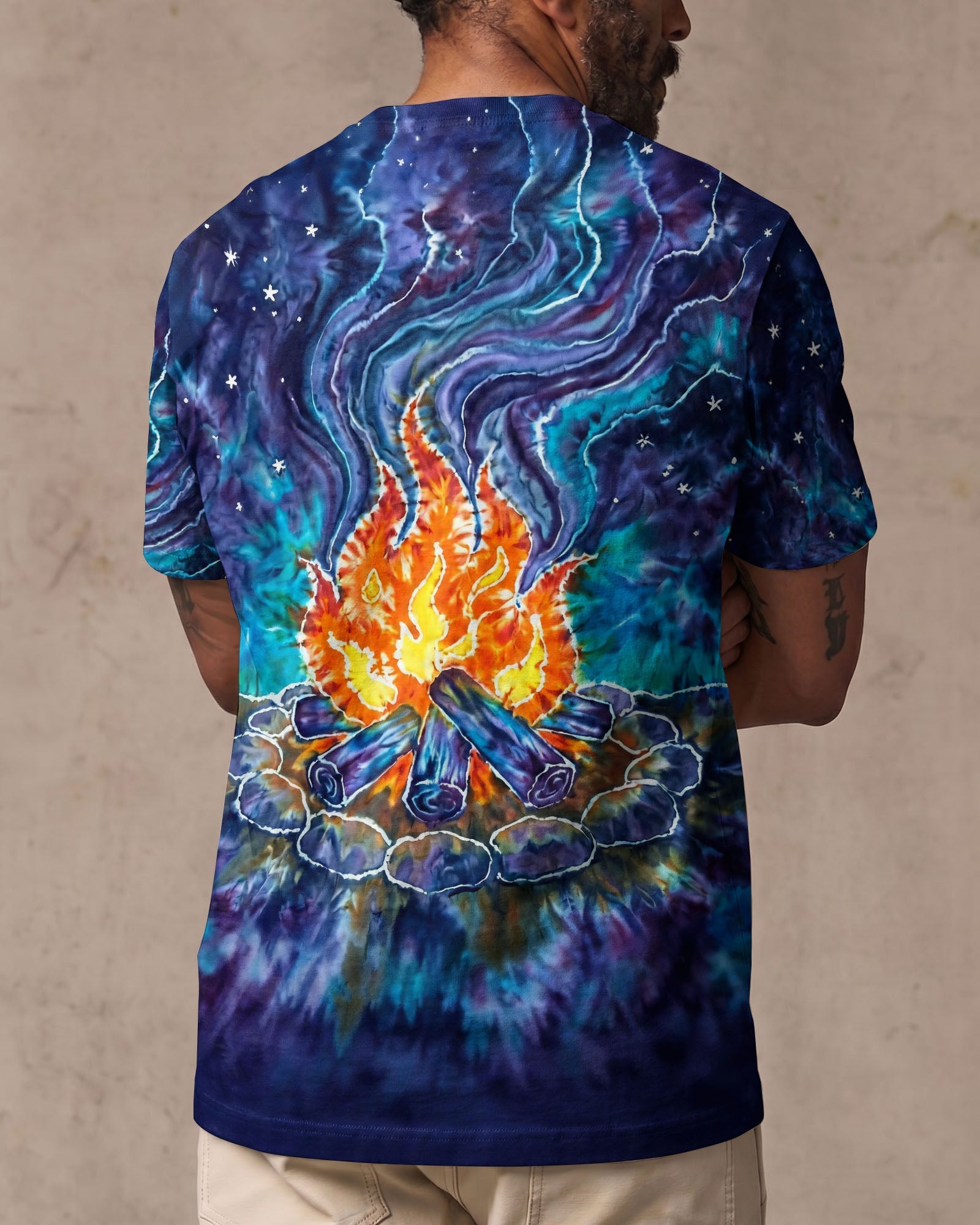 CAMPFIRE STARRY NIGHT WATERCOLOR ALL OVER PRINT   - TLHG2506263