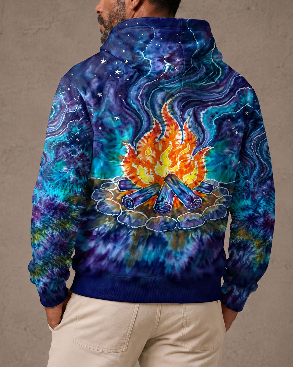 CAMPFIRE STARRY NIGHT WATERCOLOR ALL OVER PRINT   - TLHG2506263