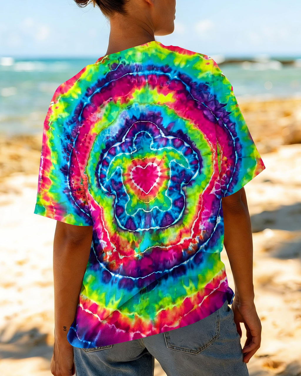 SEA TURTLE COLORFUL SWIRL ALL OVER PRINT - TLHG2606265
