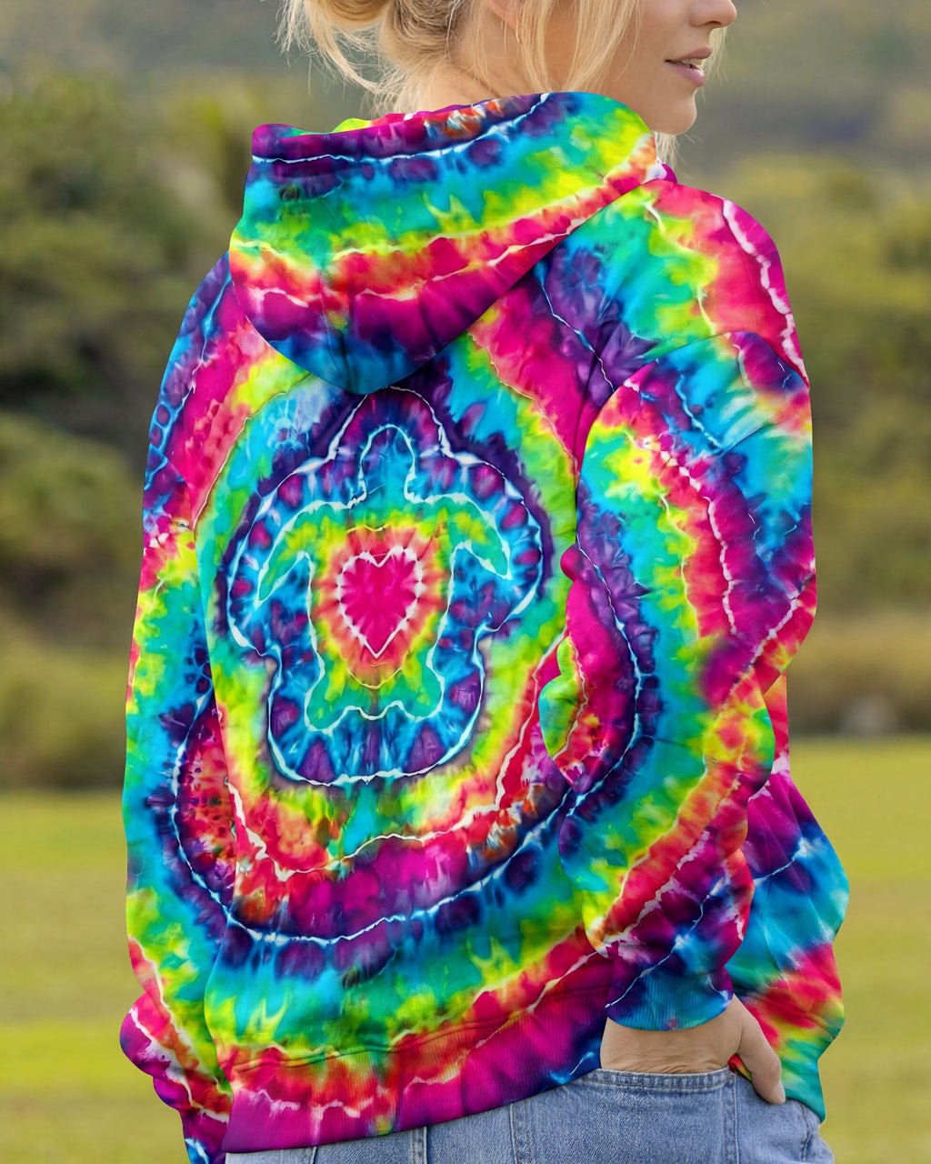 SEA TURTLE COLORFUL SWIRL ALL OVER PRINT - TLHG2606265