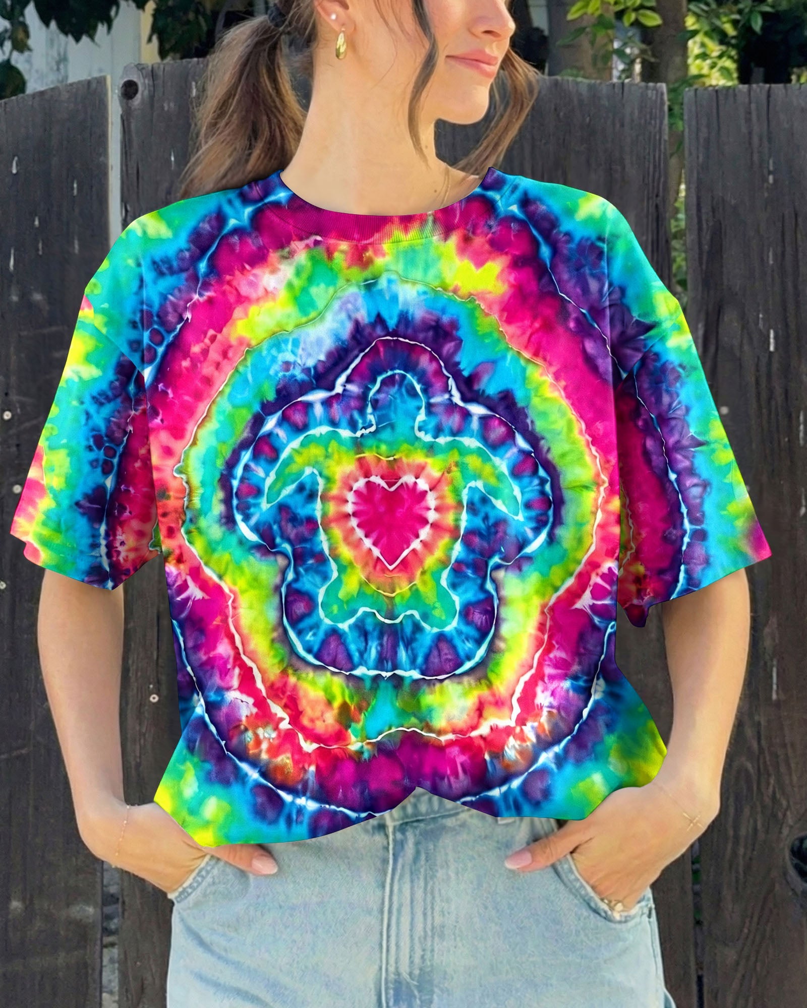 SEA TURTLE COLORFUL SWIRL ALL OVER PRINT - TLHG2606265