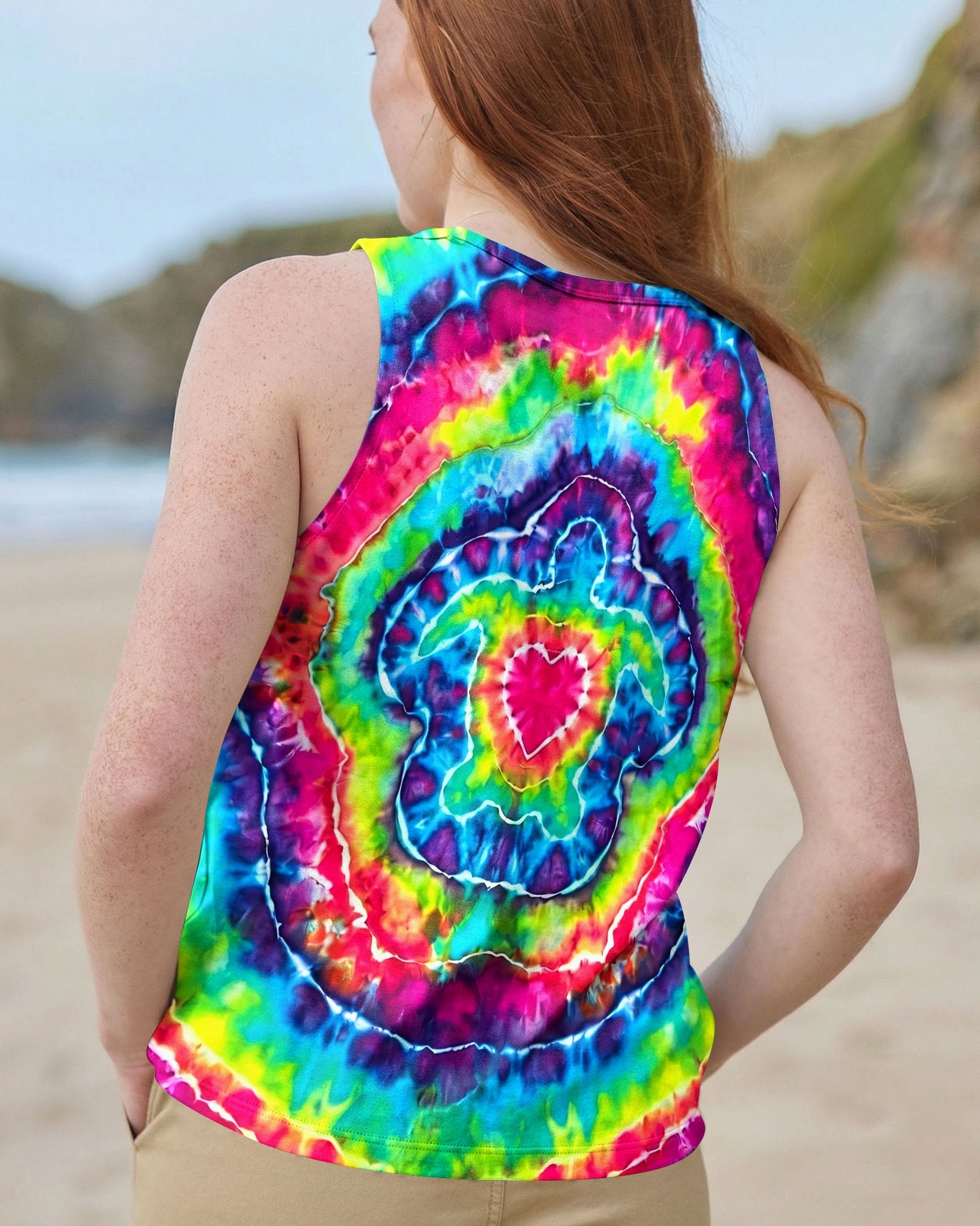SEA TURTLE COLORFUL SWIRL ALL OVER PRINT - TLHG2606265