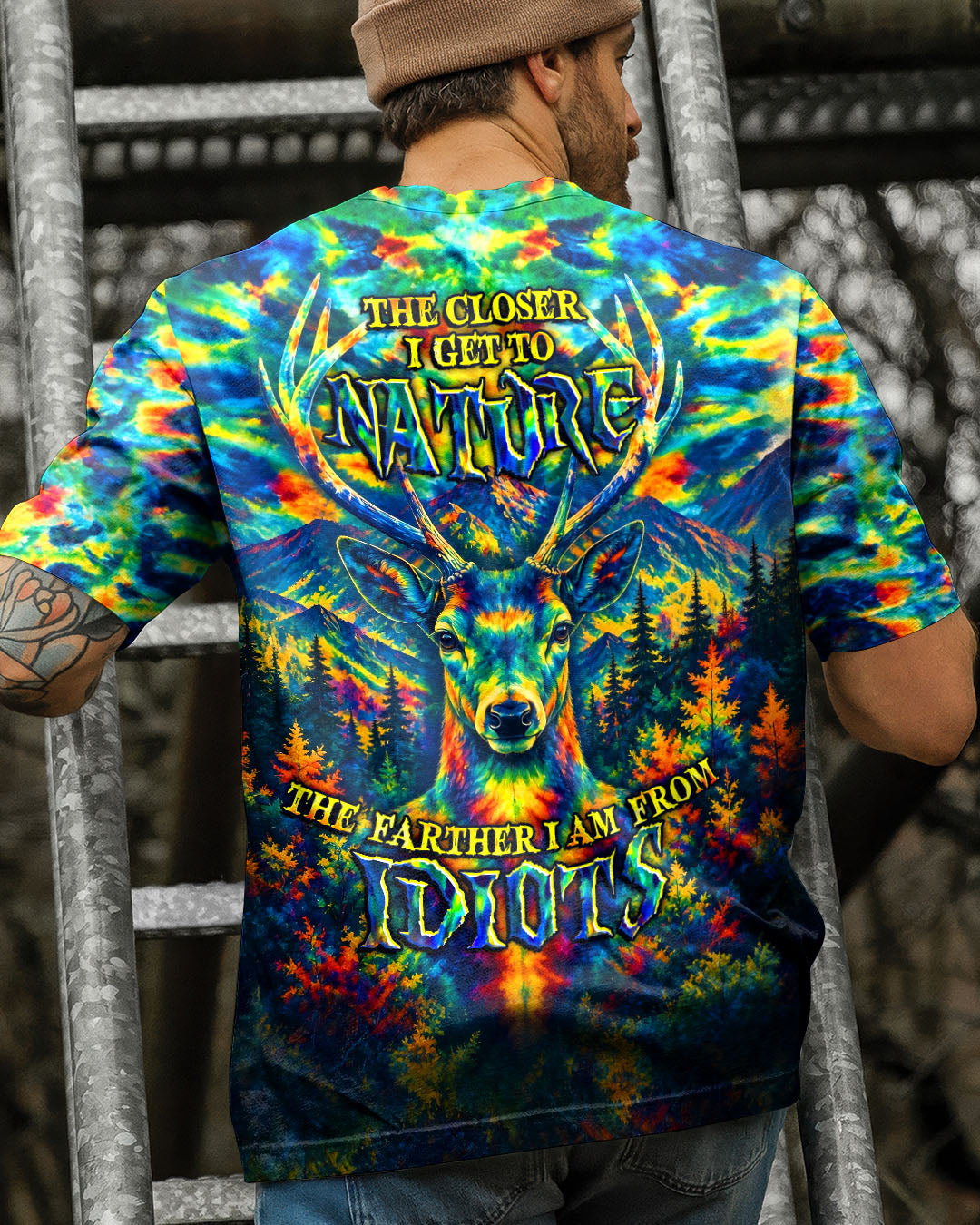 THE CLOSER I GET TO NATURE DEER  ALL OVER PRINT   - TLHG2705262