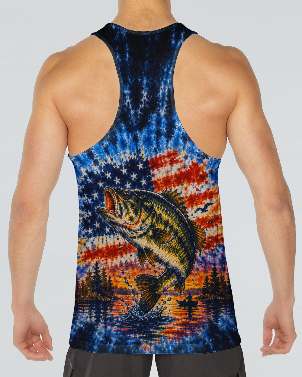SUNSET FISHING STARS & STRIPES PATTERN ALL OVER PRINT - TLHN0106263