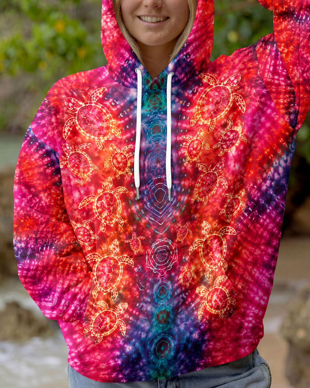 SEA TURTLES PSYCHEDELIC PATTERN ALL OVER PRINT  - TLHN0107261