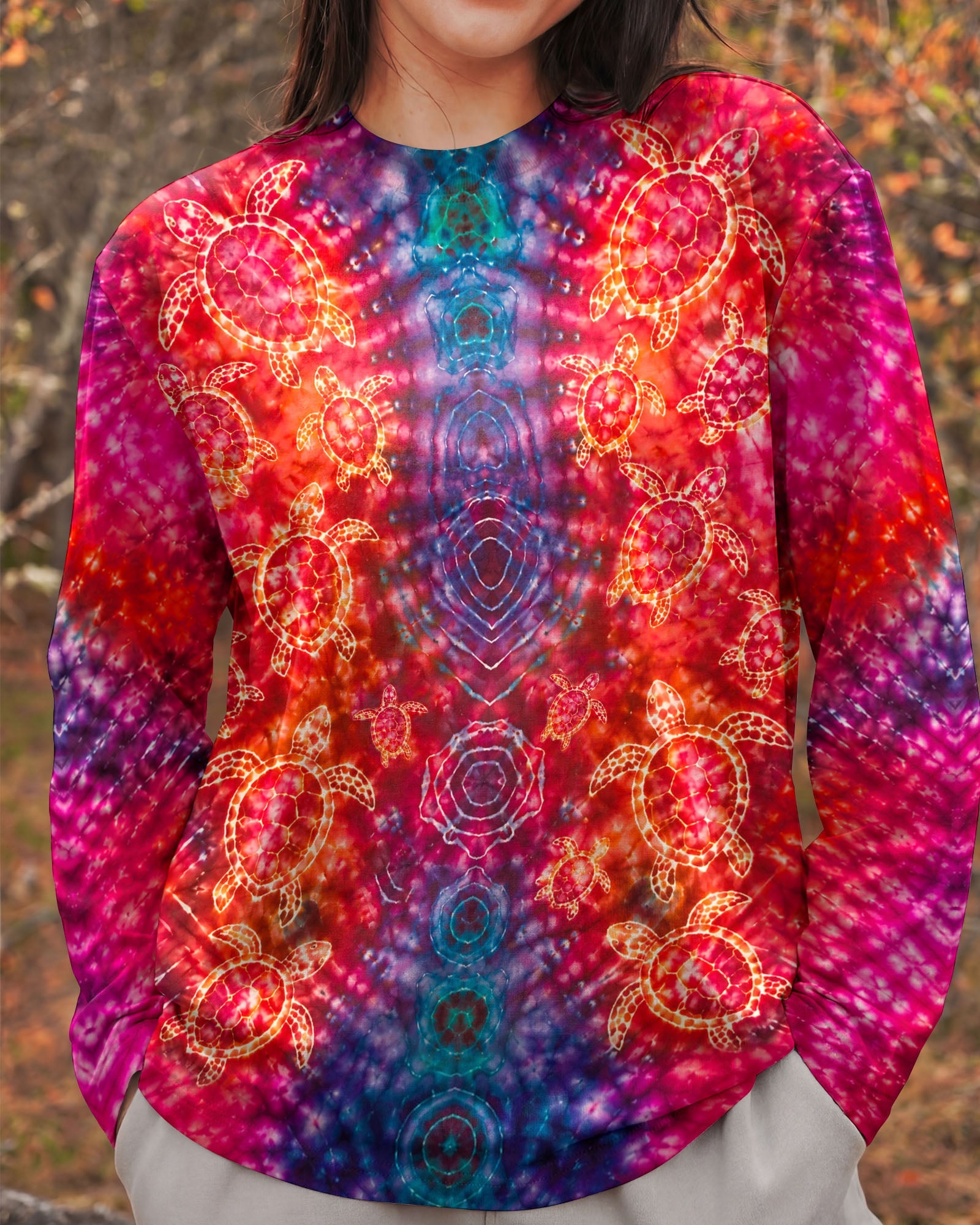 SEA TURTLES PSYCHEDELIC PATTERN ALL OVER PRINT  - TLHN0107261