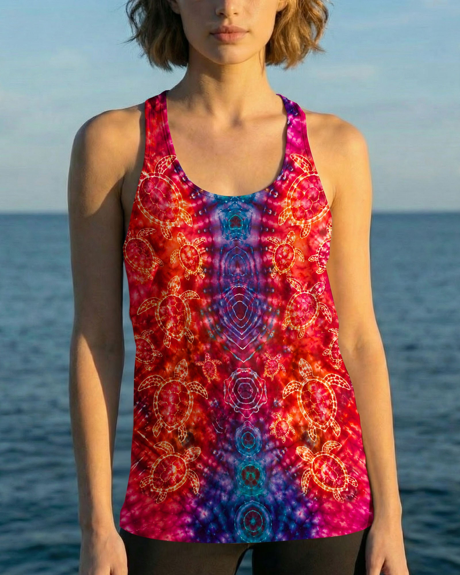 SEA TURTLES PSYCHEDELIC PATTERN ALL OVER PRINT  - TLHN0107261