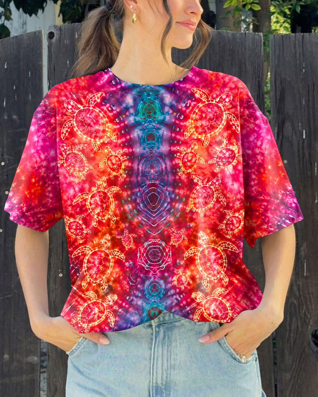 SEA TURTLES PSYCHEDELIC PATTERN ALL OVER PRINT  - TLHN0107261