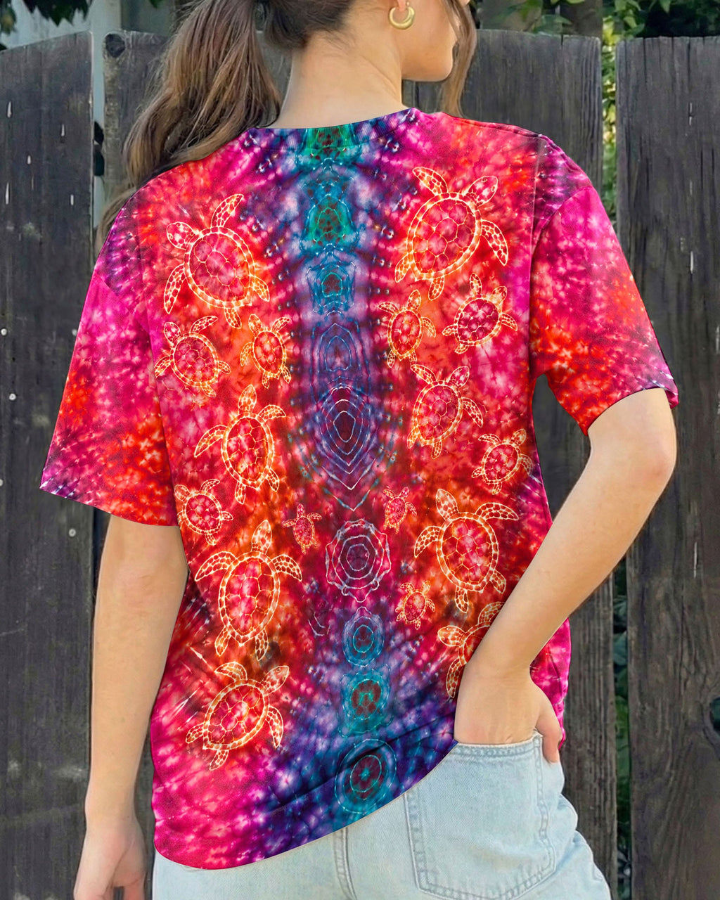 SEA TURTLES PSYCHEDELIC PATTERN ALL OVER PRINT  - TLHN0107261