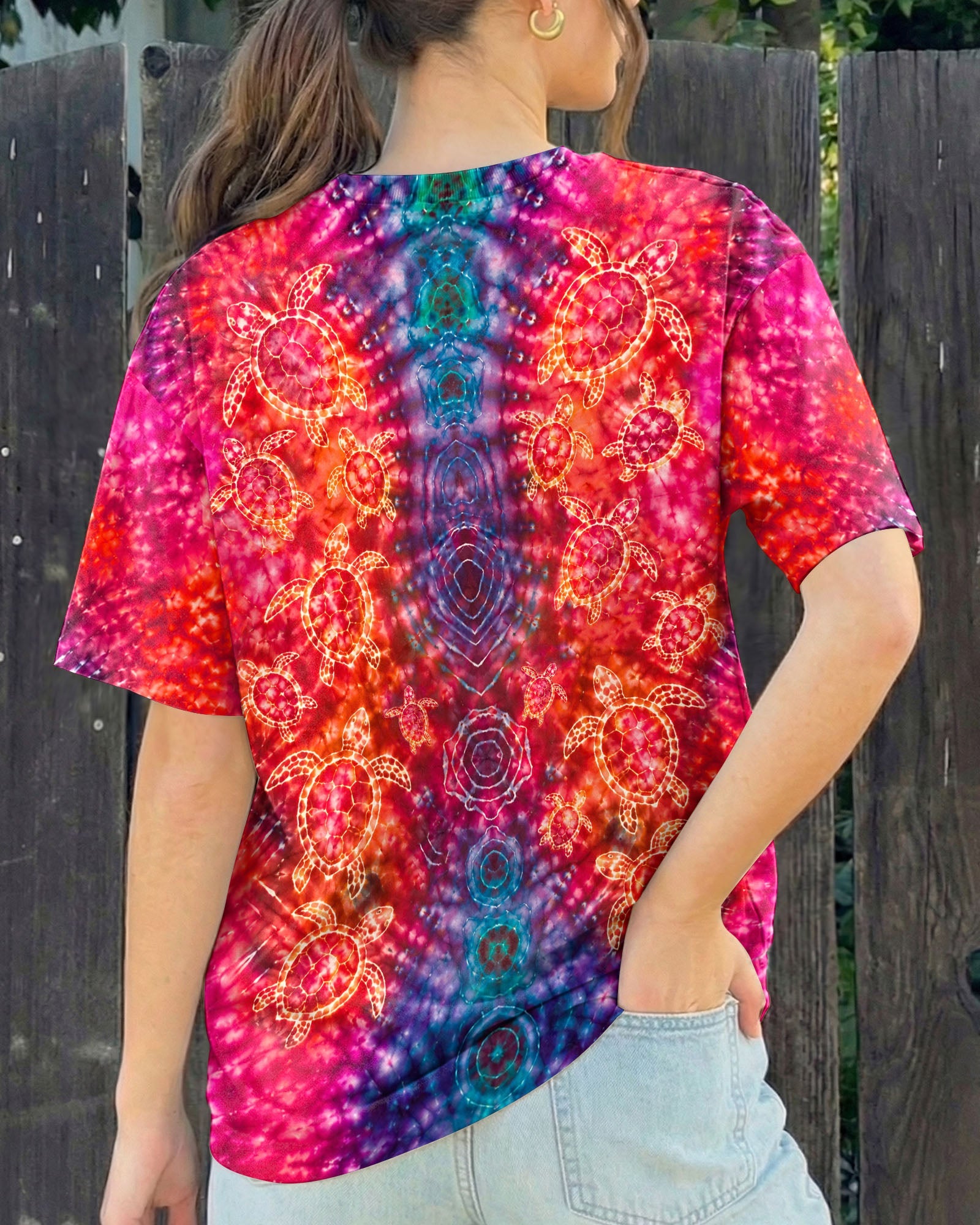 SEA TURTLES PSYCHEDELIC PATTERN ALL OVER PRINT  - TLHN0107261