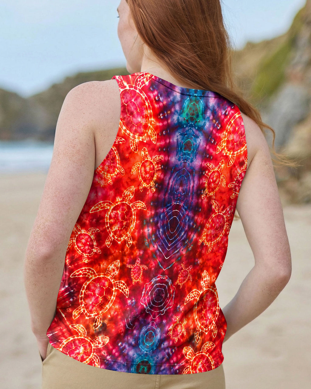 SEA TURTLES PSYCHEDELIC PATTERN ALL OVER PRINT  - TLHN0107261