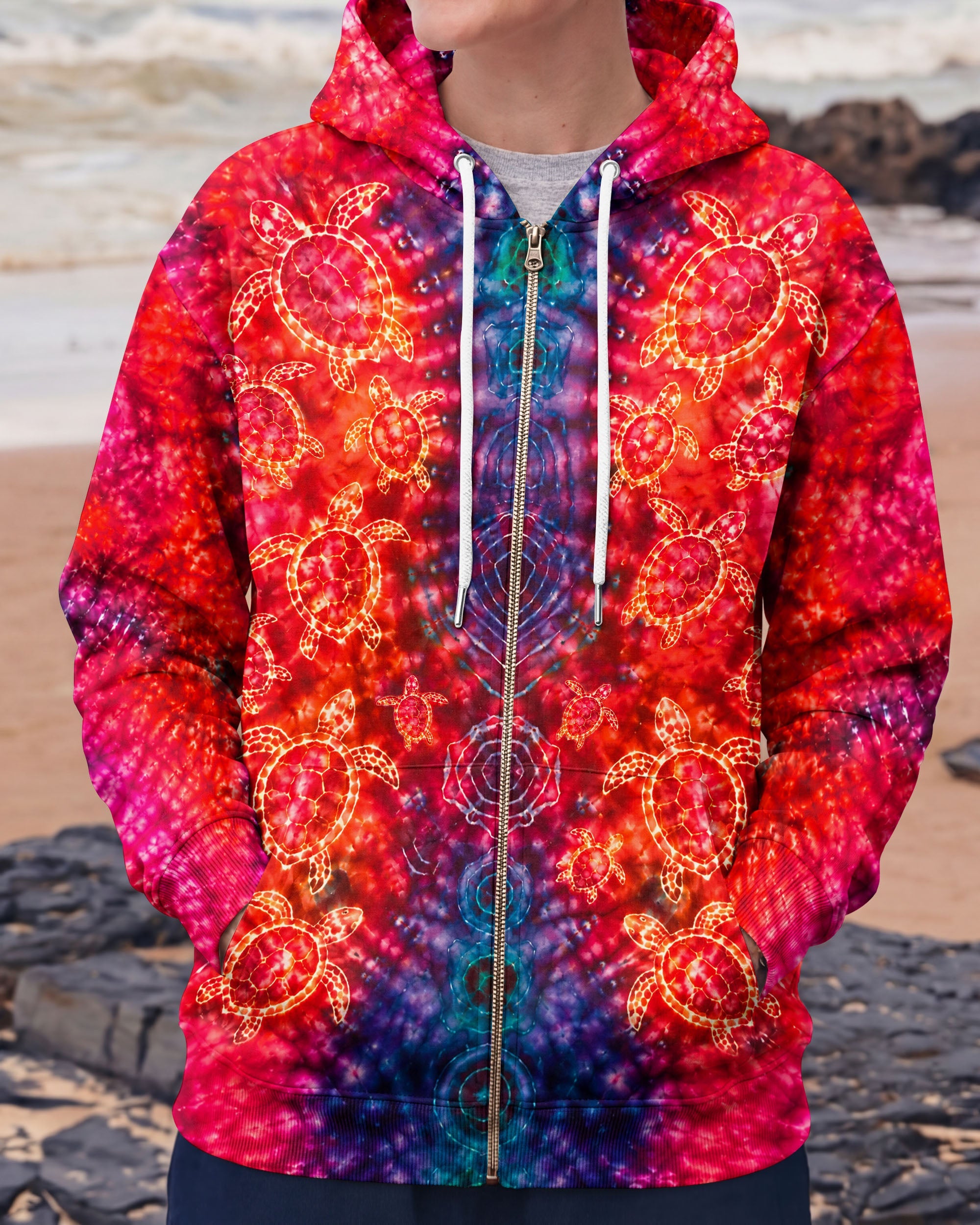SEA TURTLES PSYCHEDELIC PATTERN ALL OVER PRINT  - TLHN0107261