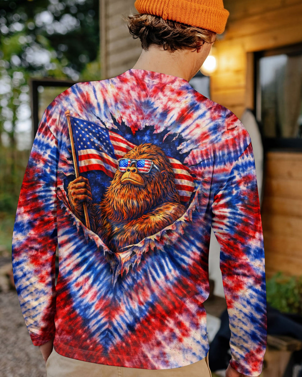 BIGFOOT RED WHITE & BLUE SWIRL ALL OVER PRINT  - TLHN0204262
